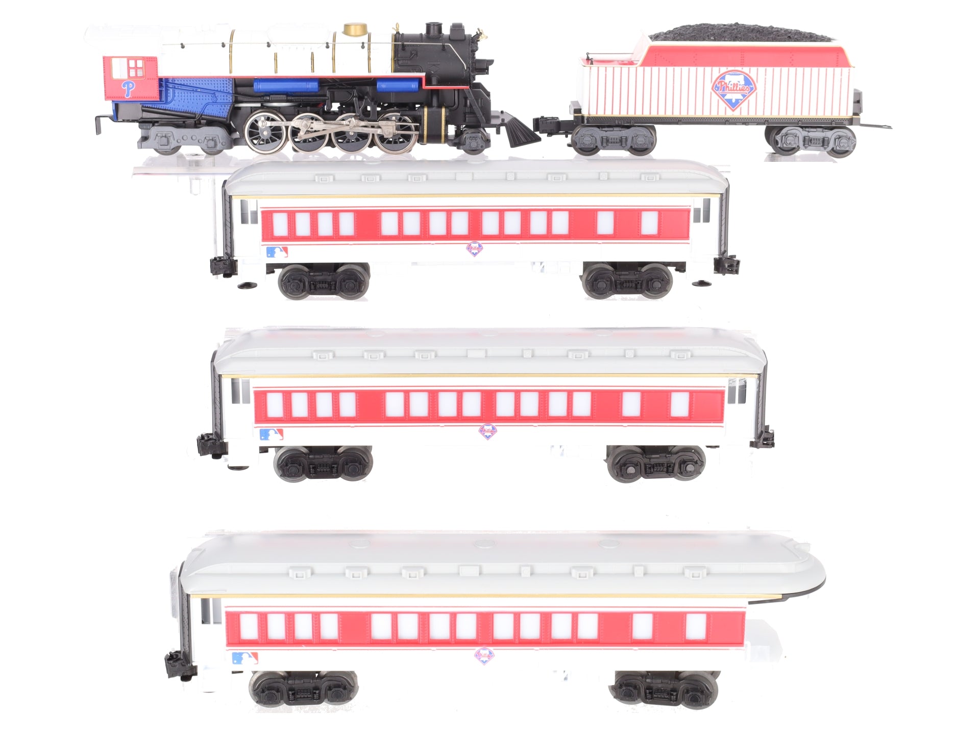 Lionel 7-12004 Philadelphia Phillies 2-8-4 O Gauge Steam Passenger Train Set EX/Box