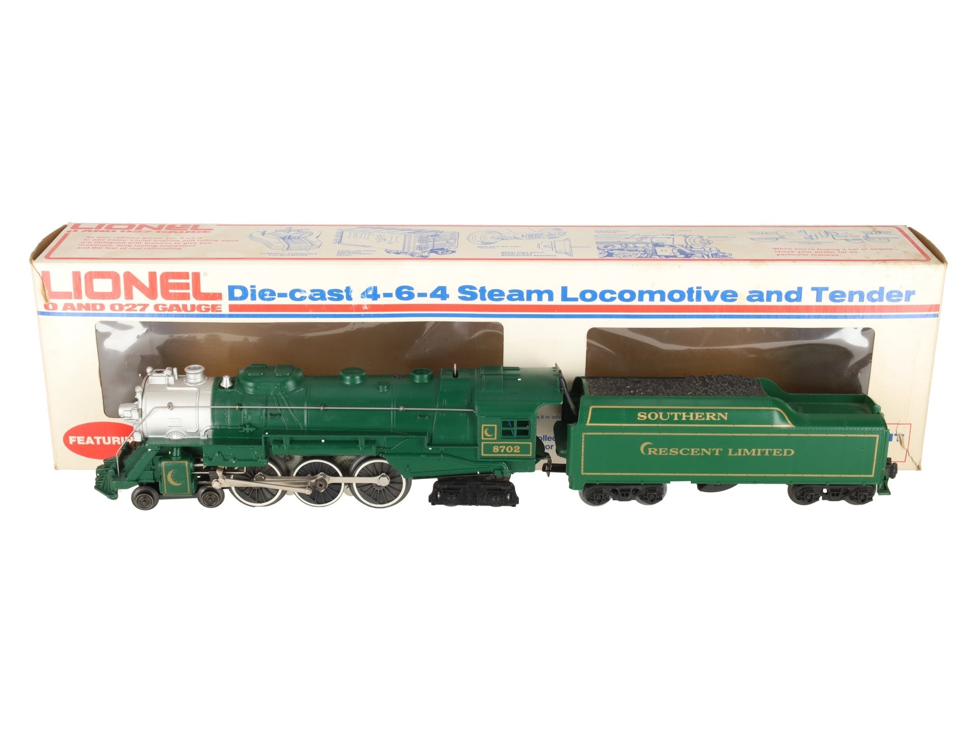 Lionel 6-8702 O Gauge Southern Crescent 4-6-4 Steam Locomotive & Tender #8702 EX/Box