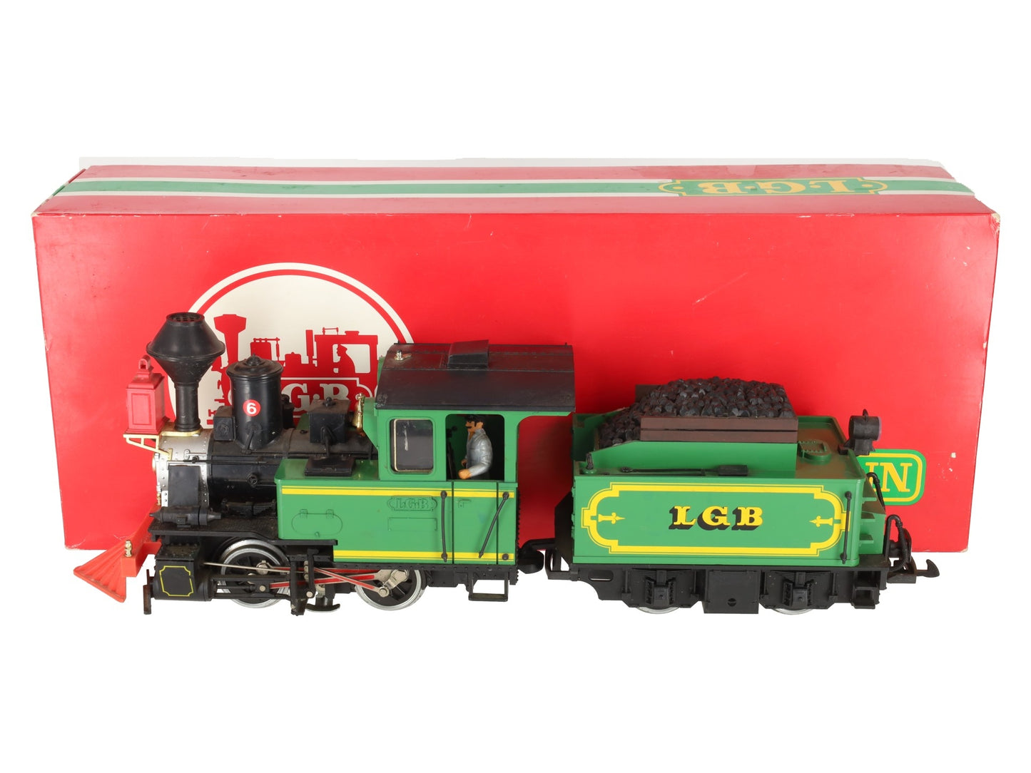 LGB 2017 G Gauge Green 0-4-0 Steam Locomotive with Motorized Tender #6 VG/Box