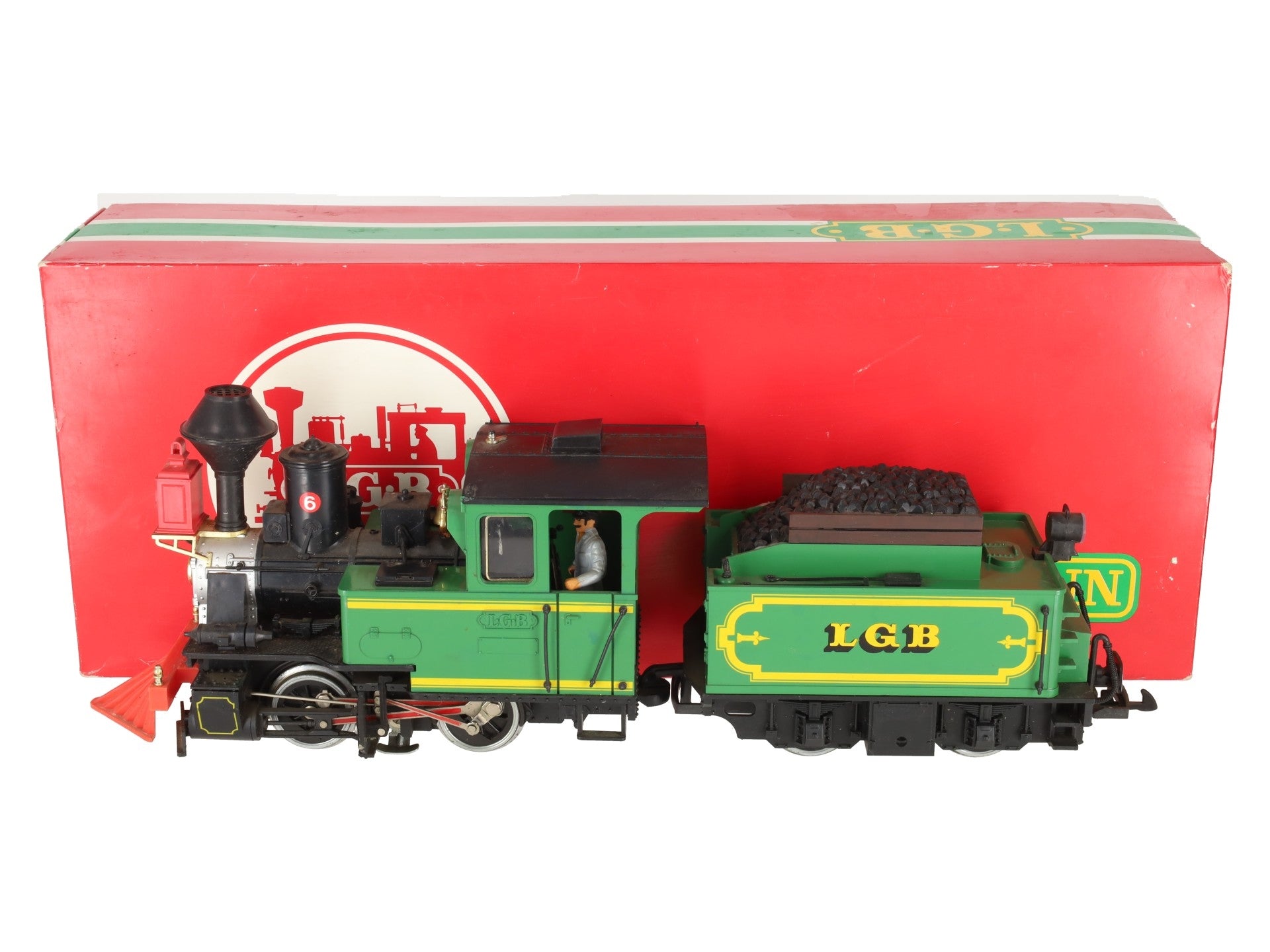 LGB 2017 G Gauge Green 0-4-0 Steam Locomotive with Motorized Tender #6 VG/Box