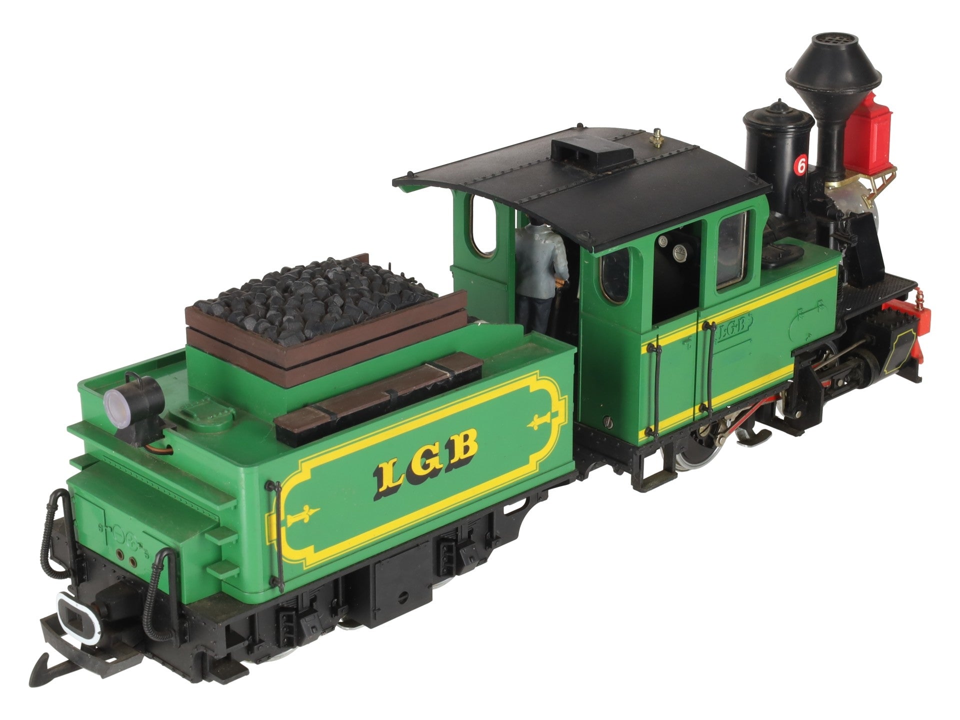 LGB 2017 G Gauge Green 0-4-0 Steam Locomotive with Motorized Tender #6 VG/Box
