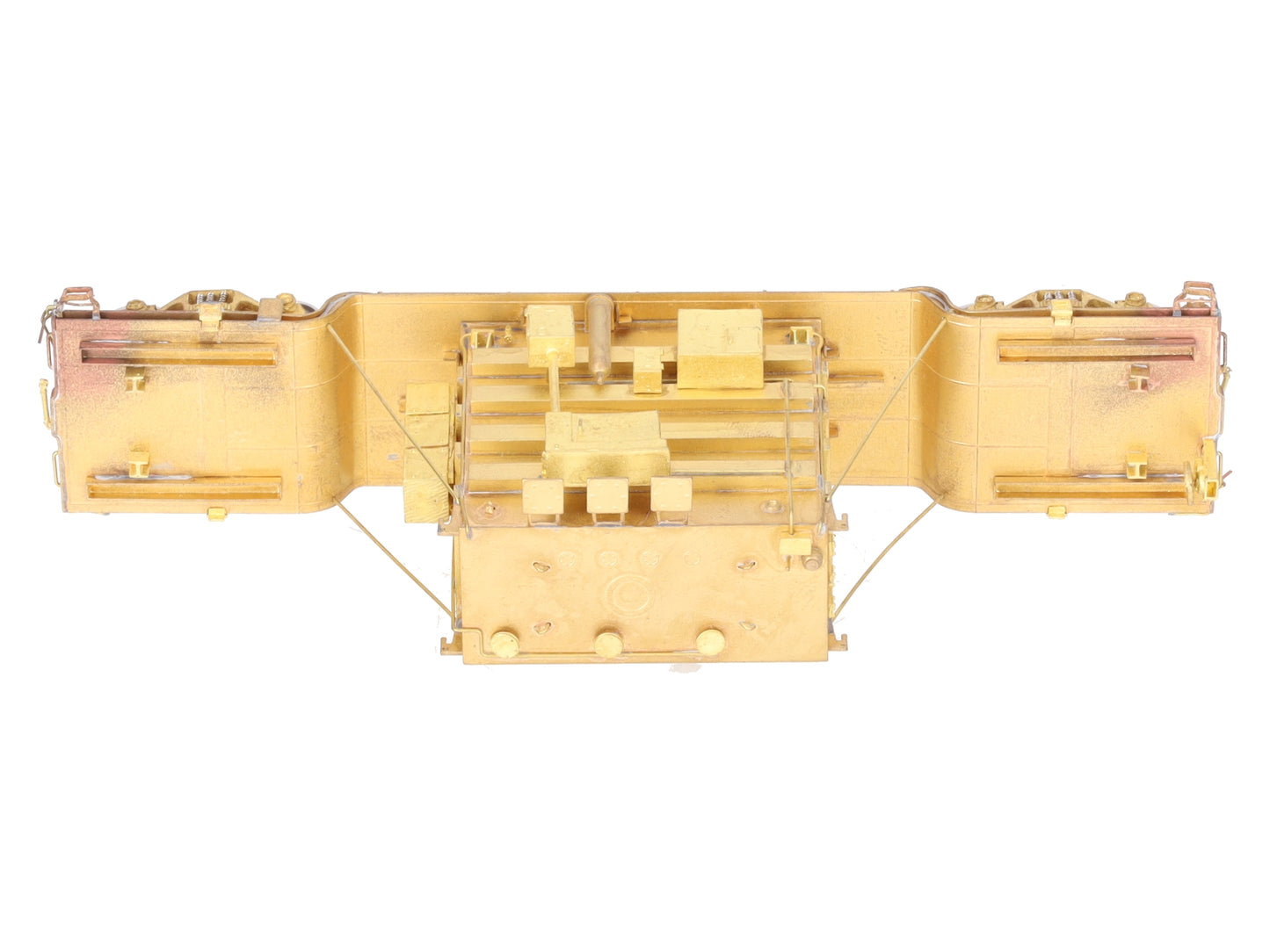 Overland 1347 HO Brass Center Flat Car w/Transformer Load EX/Box