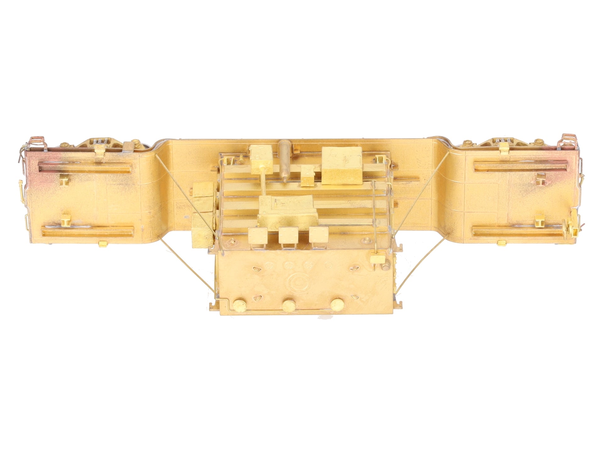 Overland 1347 HO Brass Center Flat Car w/Transformer Load EX/Box