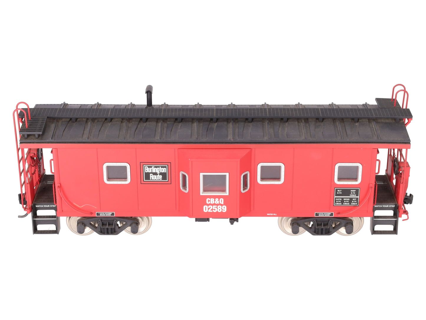 USA Trains 12054 G Burlington Route Bay Window Caboose - Metal Wheels EX/Box