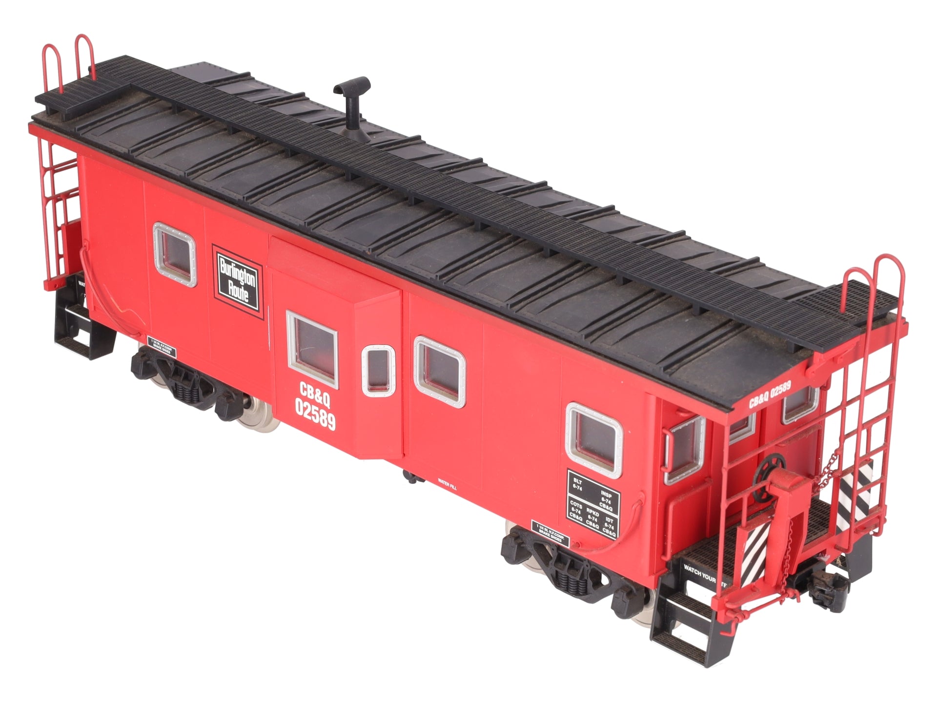 USA Trains 12054 G Burlington Route Bay Window Caboose - Metal Wheels EX/Box