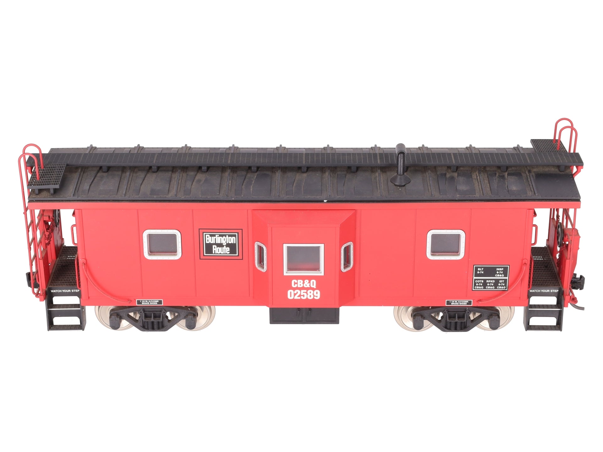 USA Trains 12054 G Burlington Route Bay Window Caboose - Metal Wheels EX/Box