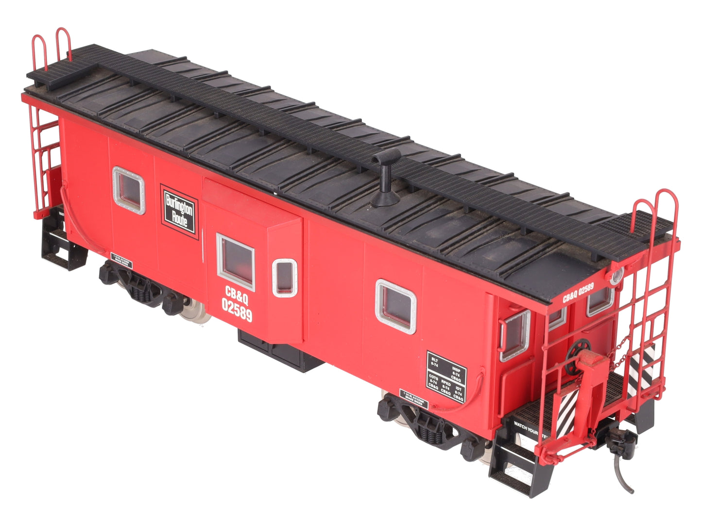 USA Trains 12054 G Burlington Route Bay Window Caboose - Metal Wheels EX/Box