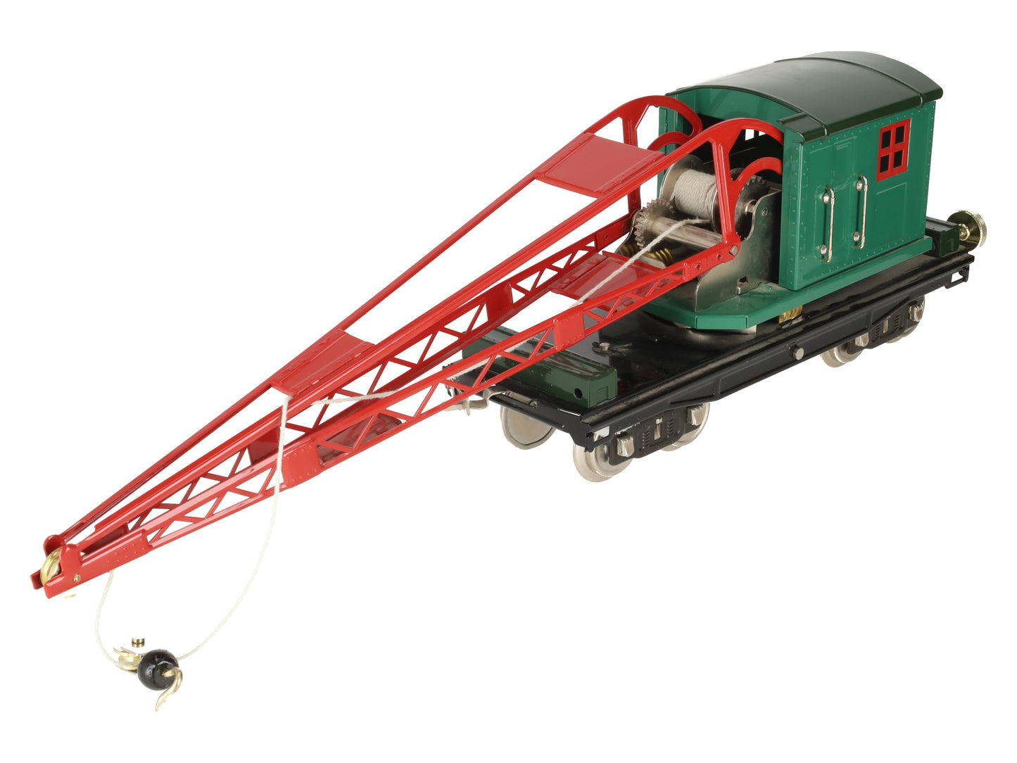 MTH 10-1082 Standard Gauge No. 219 Peacock Crane Car with Brass Trim EX/Box
