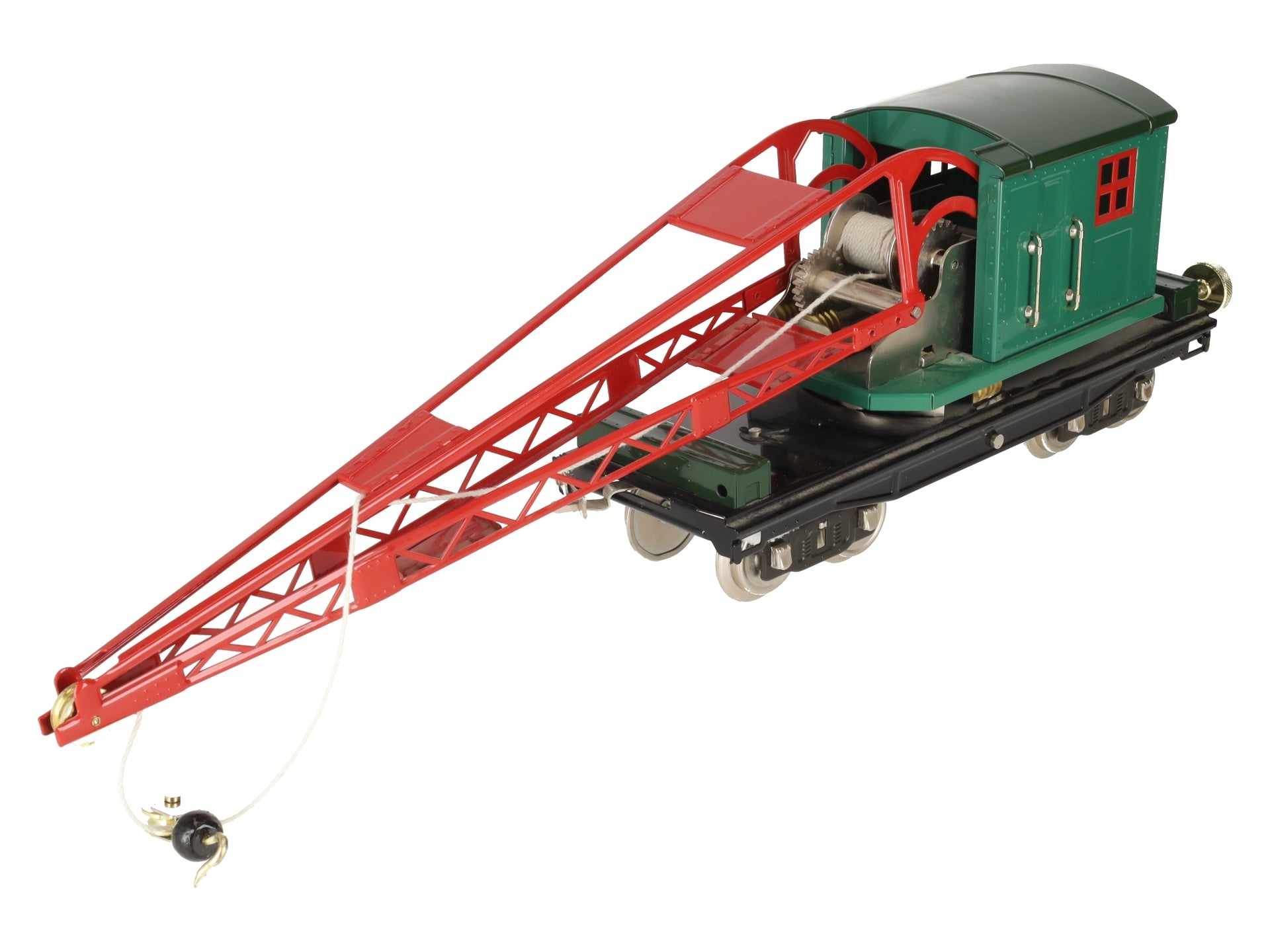 MTH 10-1082 Standard Gauge No. 219 Peacock Crane Car with Brass Trim EX/Box