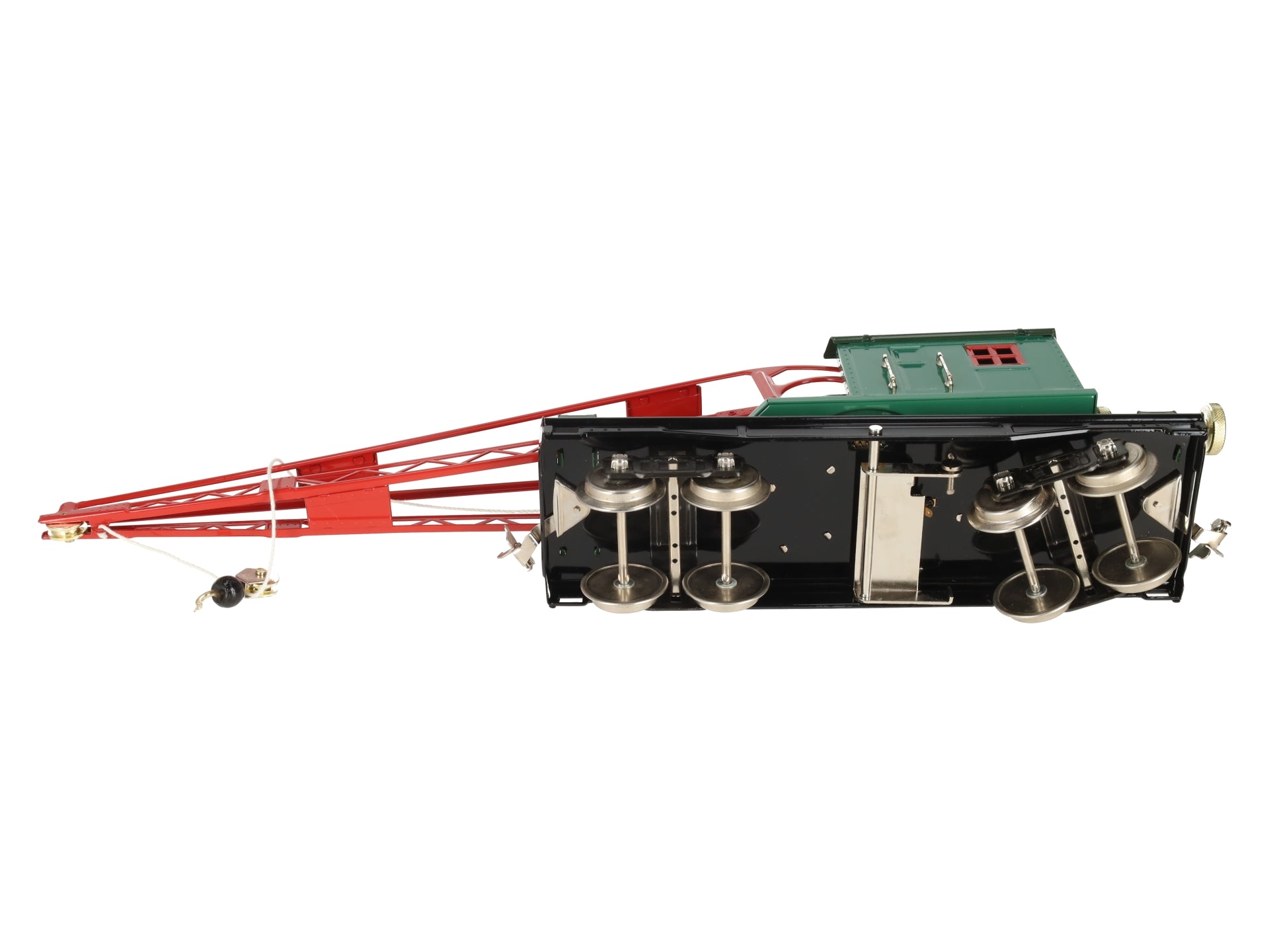 MTH 10-1082 Standard Gauge No. 219 Peacock Crane Car with Brass Trim EX/Box