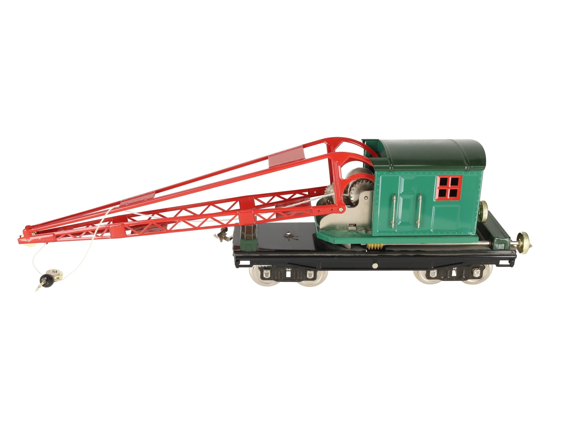 MTH 10-1082 Standard Gauge No. 219 Peacock Crane Car with Brass Trim EX/Box