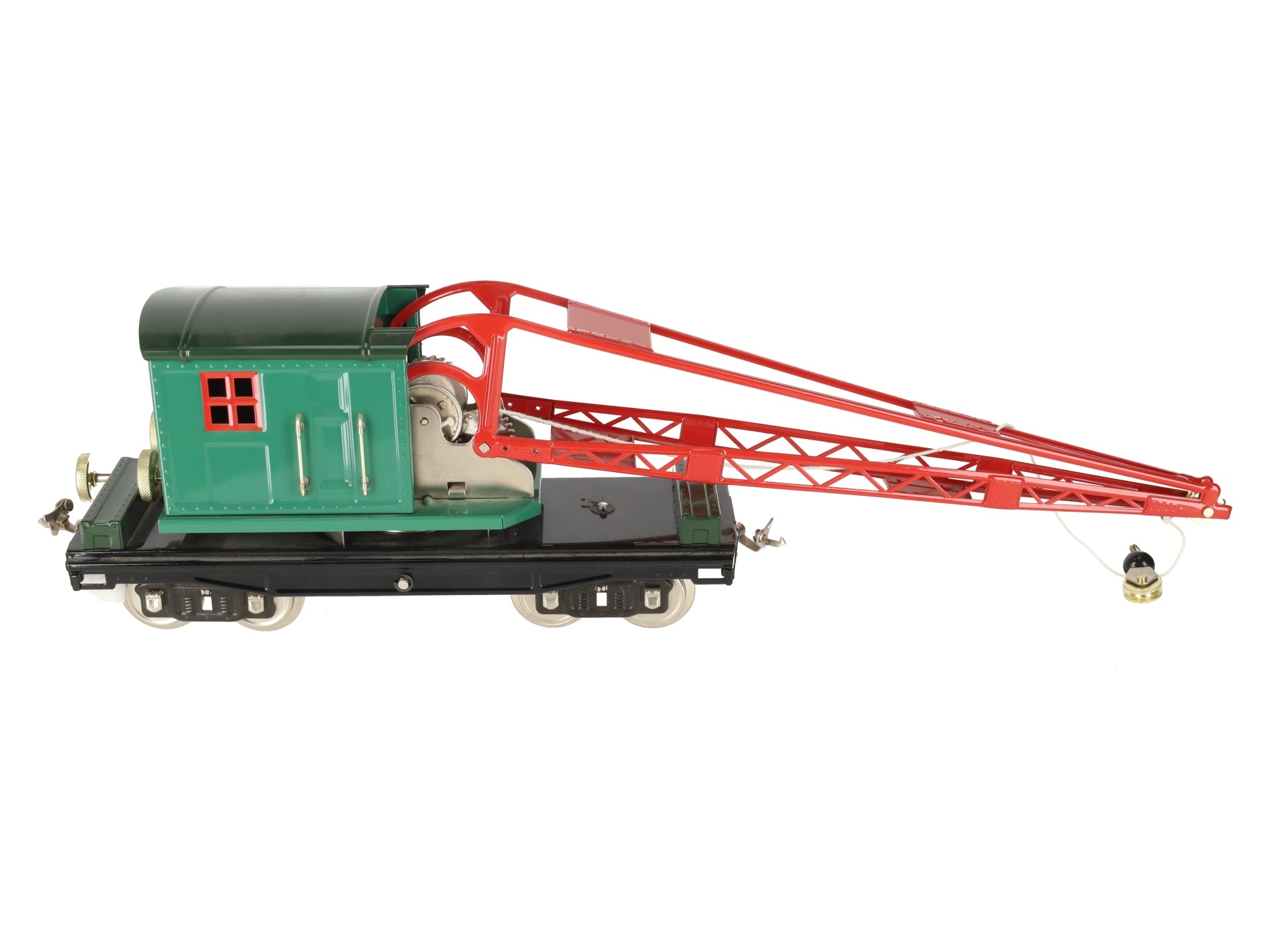 MTH 10-1082 Standard Gauge No. 219 Peacock Crane Car with Brass Trim EX/Box