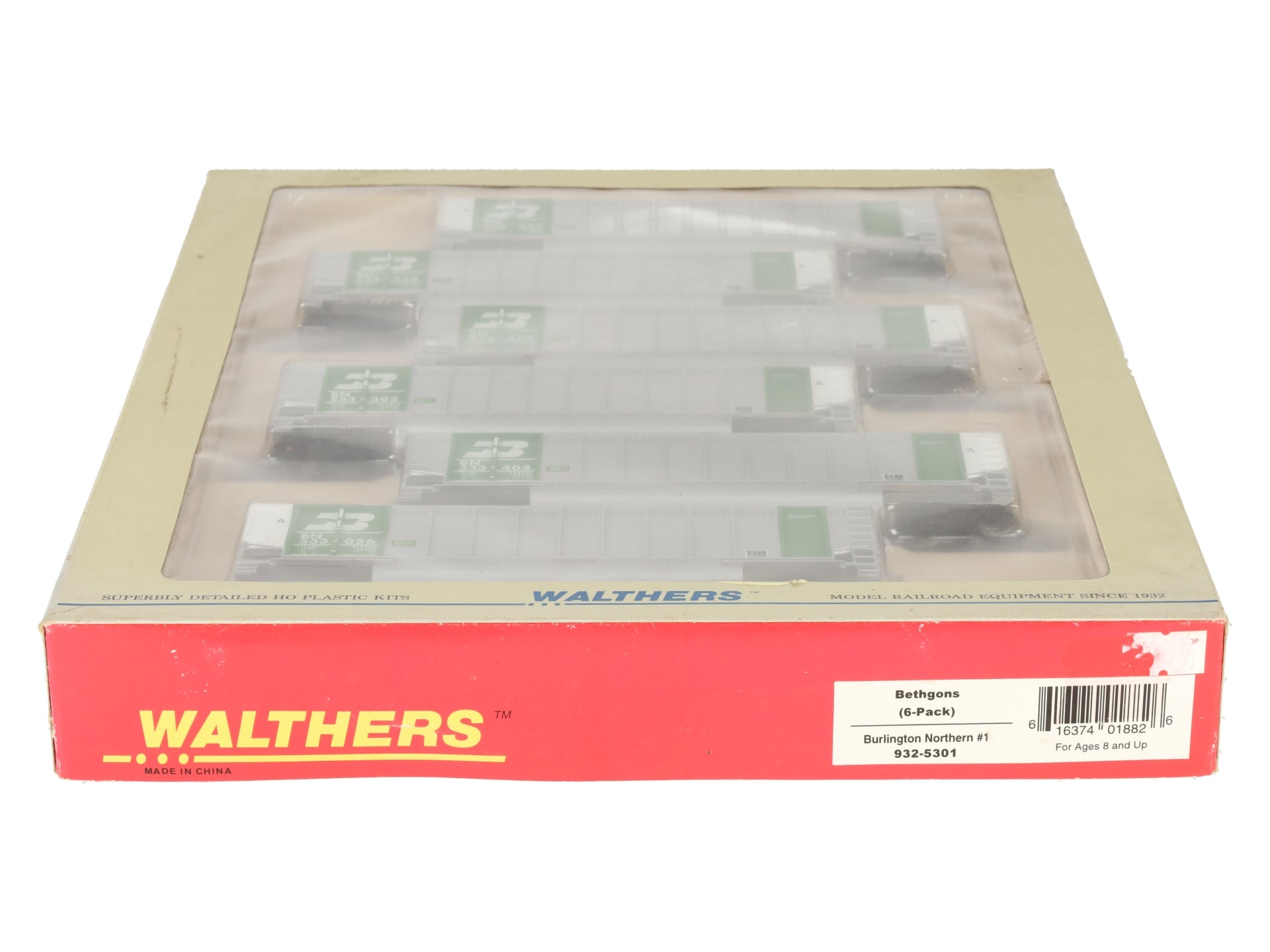 Walthers 932-5301 HO Scale Burlington Northern Bethgon (Pack of 6) EX/Box