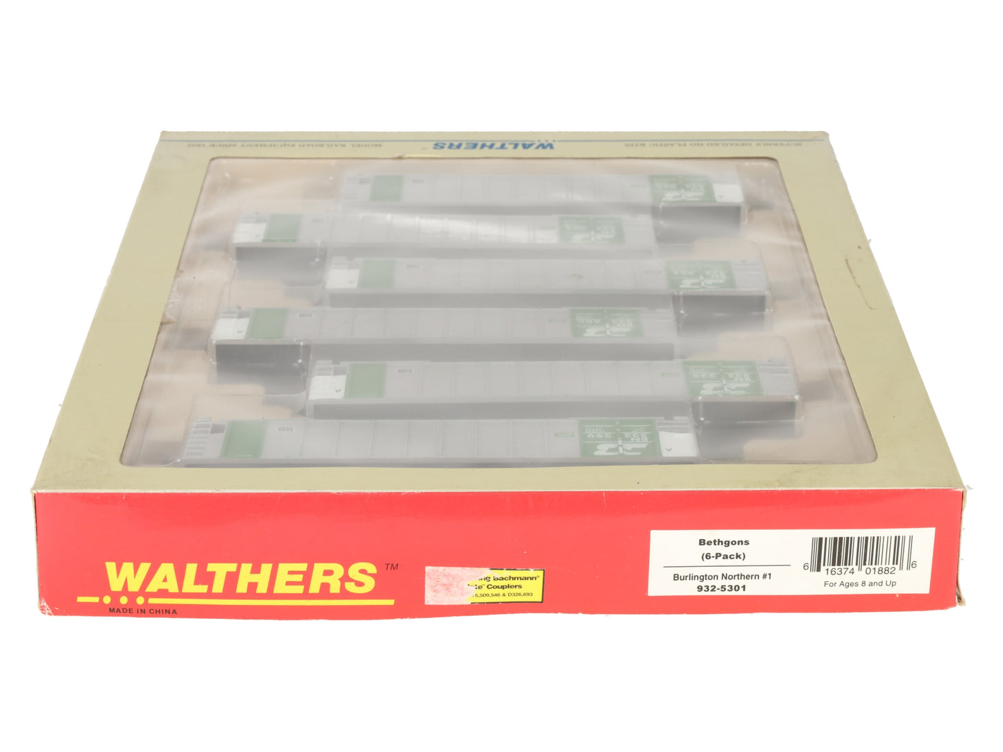 Walthers 932-5301 HO Scale Burlington Northern Bethgon (Pack of 6) EX/Box