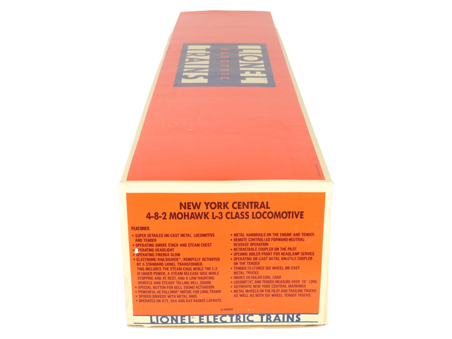 Lionel 6-18009 O Gauge NYC Mohawk 4-8-2 L-3 Steam Locomotive & Tender #3000 EX/Box
