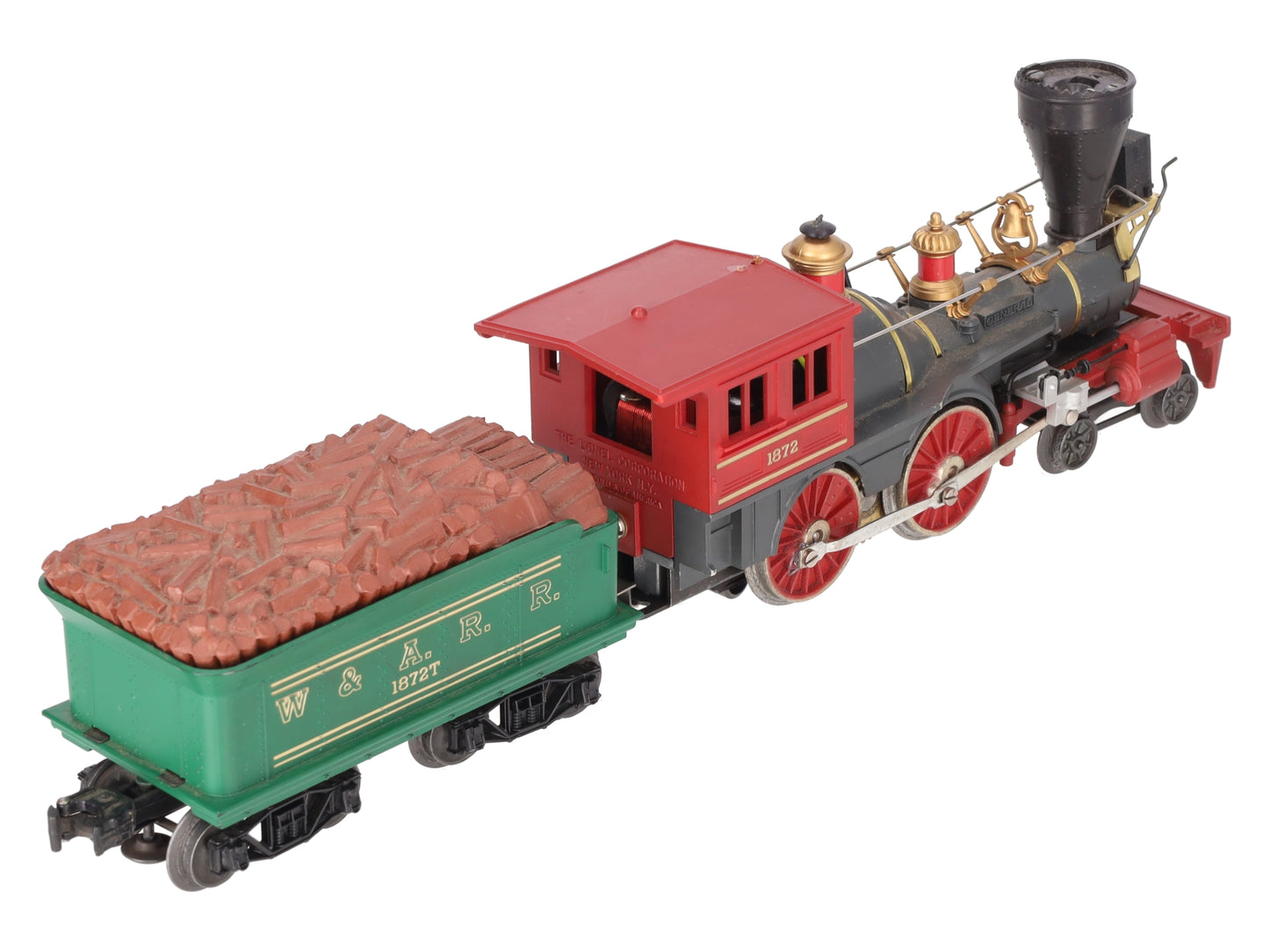 Lionel 1872 Vintage O General 4-4-0 Steam Locomotive & Tender VG