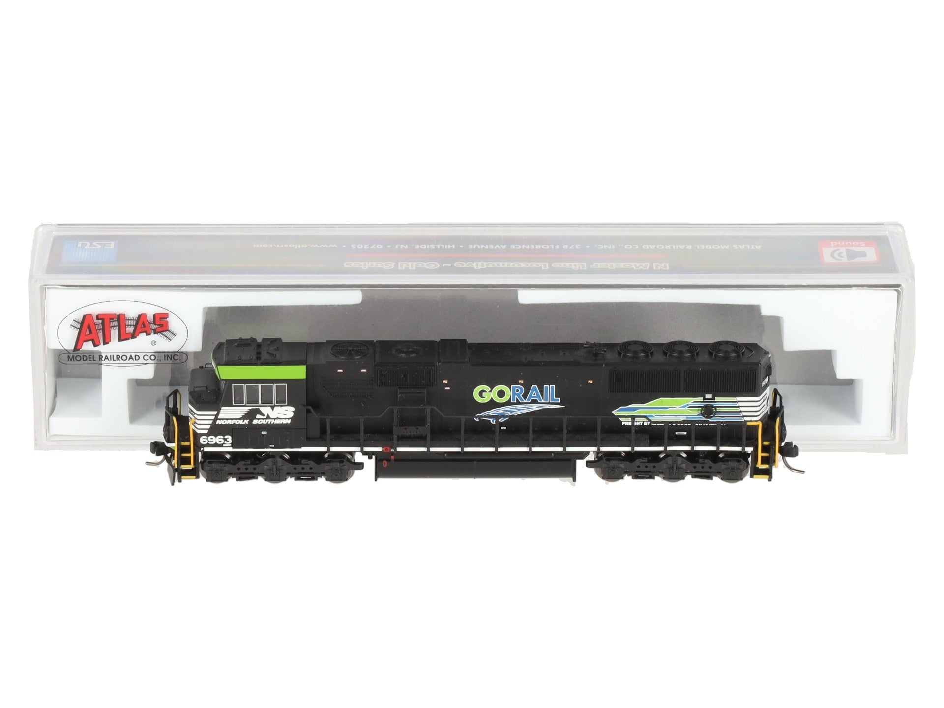 Atlas 40003990 N NS Gorail SD60E Diesel Locomotive w/Sound & DCC #6963 LN/Box