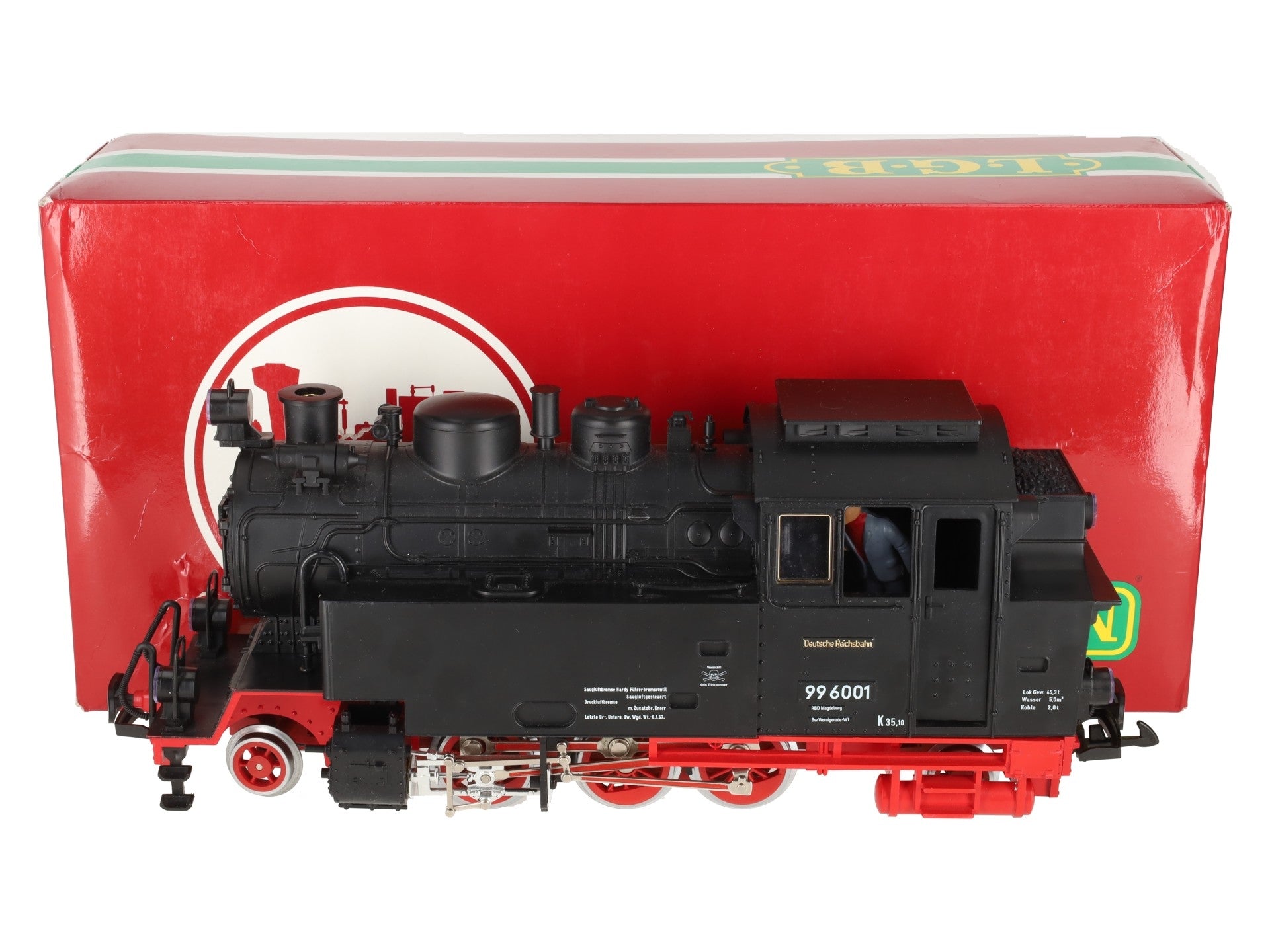 LGB 2080S G Scale 2-6-2 Powered Tank Steam Locomotive w/Sound #99 6001 EX/Box