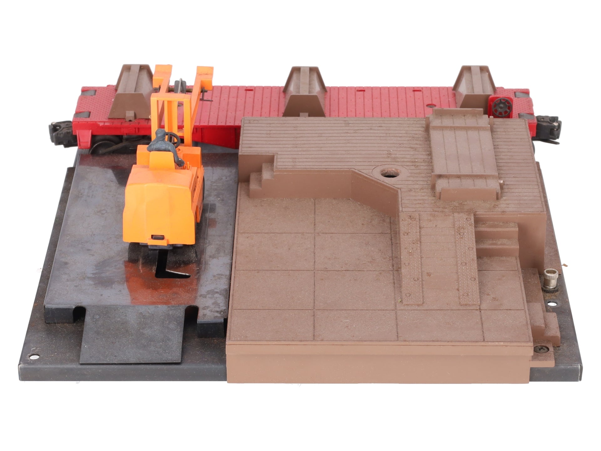 Lionel 264 Vintage O Operating Forklift Platform with 6264 Lumber Car VG