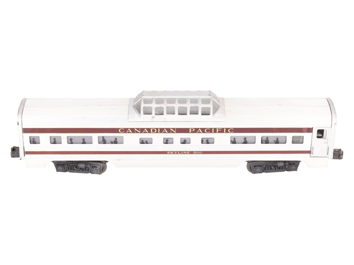 Lionel 2552 Vintage O Canadian Pacific Skyline 500 Aluminum Vista Dome Car VG
