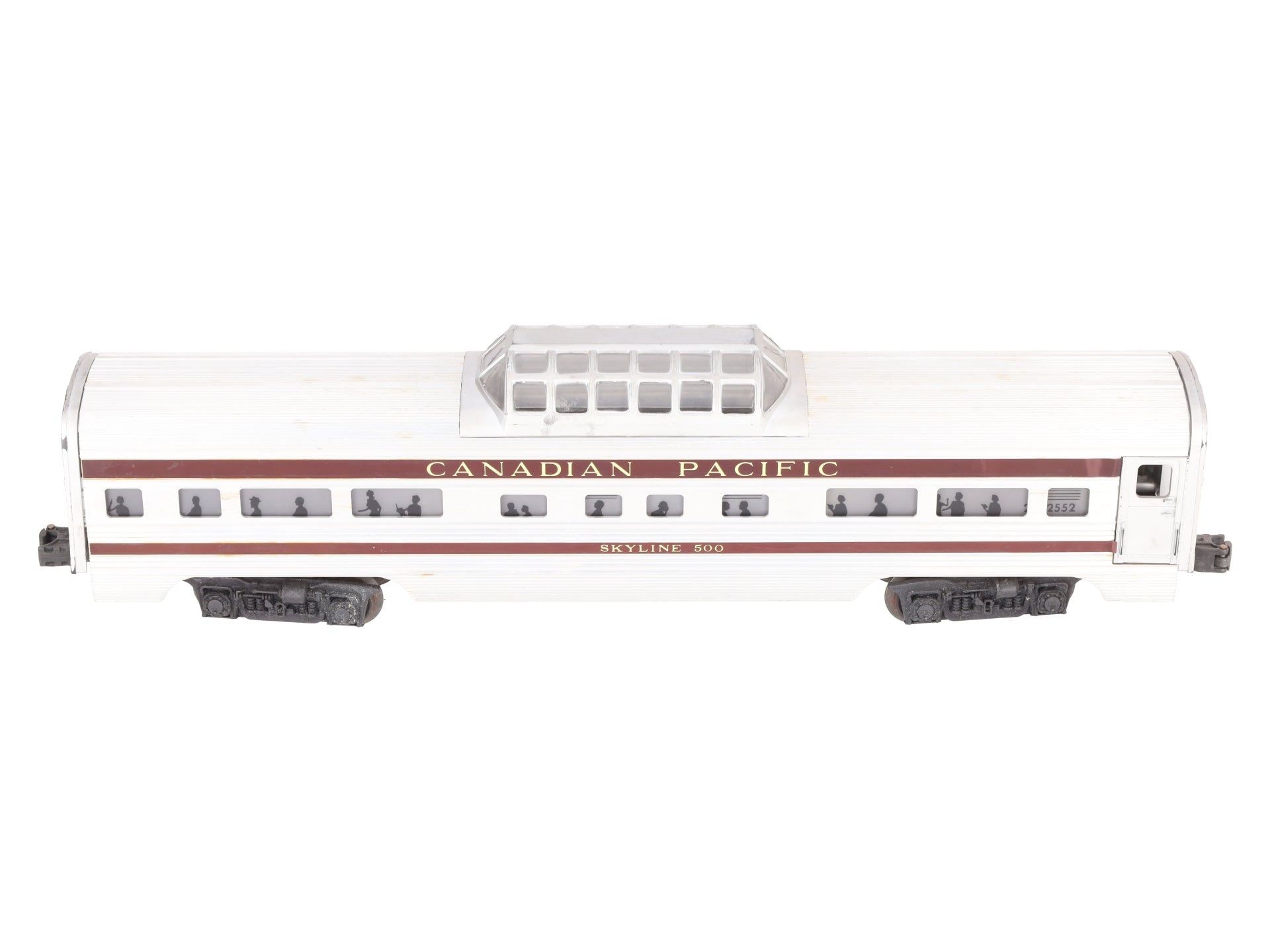 Lionel 2552 Vintage O Canadian Pacific Skyline 500 Aluminum Vista Dome Car VG