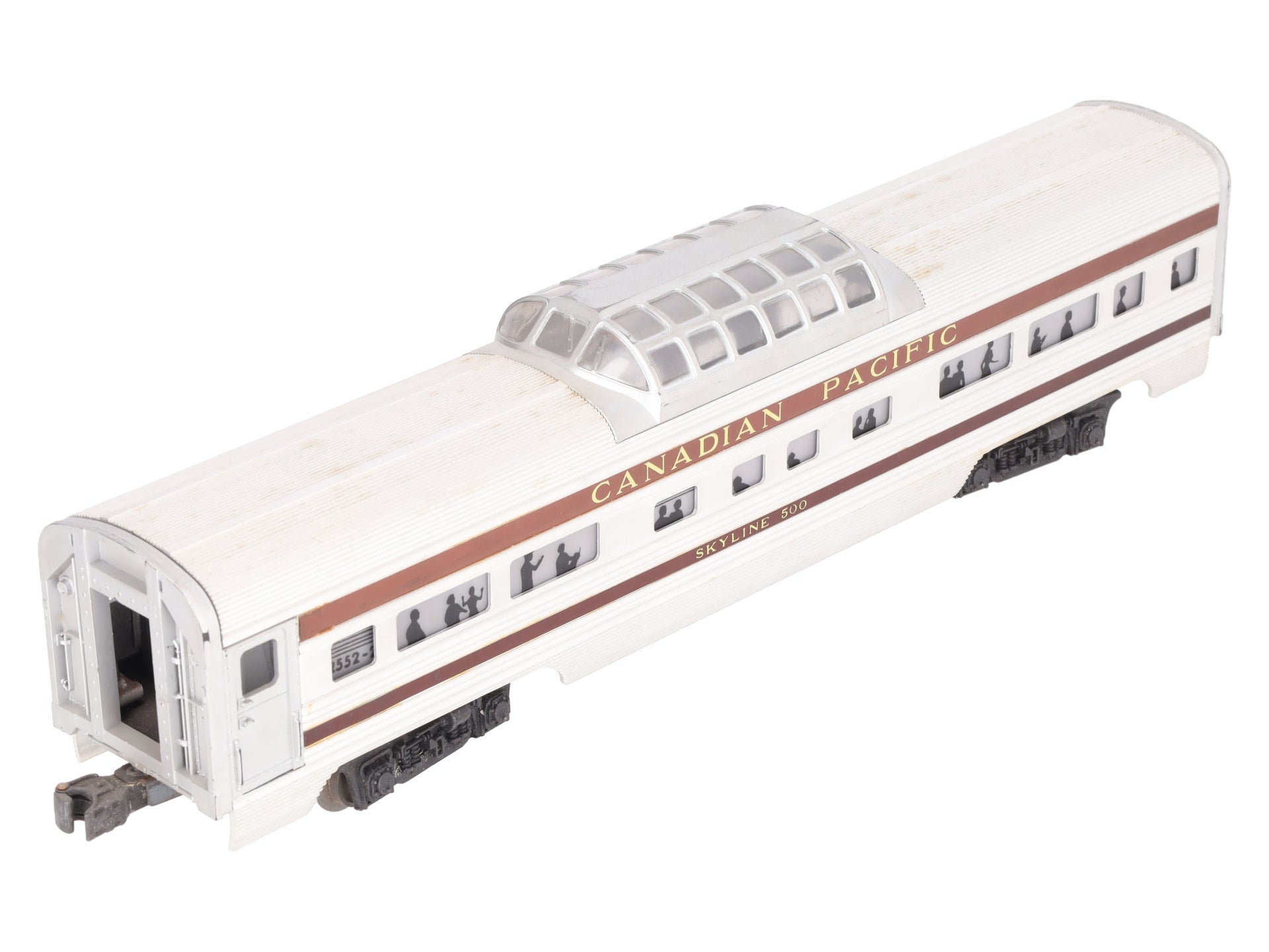 Lionel 2552 Vintage O Canadian Pacific Skyline 500 Aluminum Vista Dome Car VG