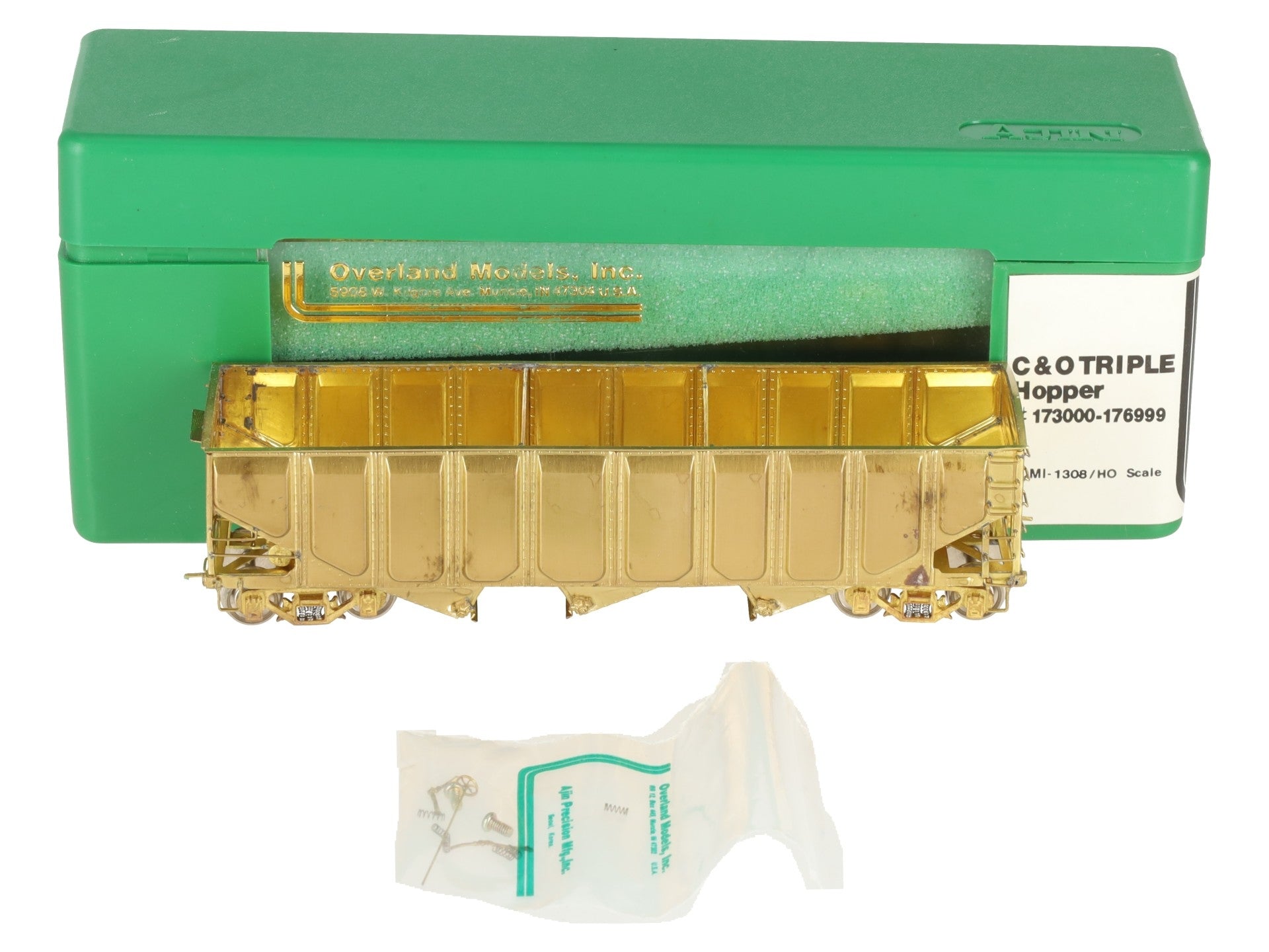 Overland OMI-1308 HO BRASS C&O Triple Hopper - Unpainted EX/Box
