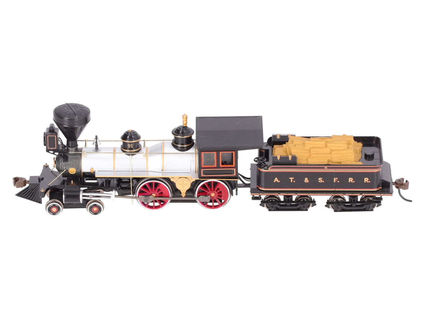 Bachmann 52704 HO Santa Fe 4-4-0 Steam Loco & Tender #91 with Sound & DCC LN/Box
