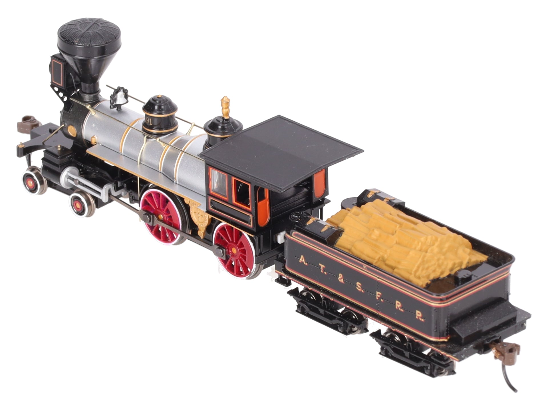 Bachmann 52704 HO Santa Fe 4-4-0 Steam Loco & Tender #91 with Sound & DCC LN/Box