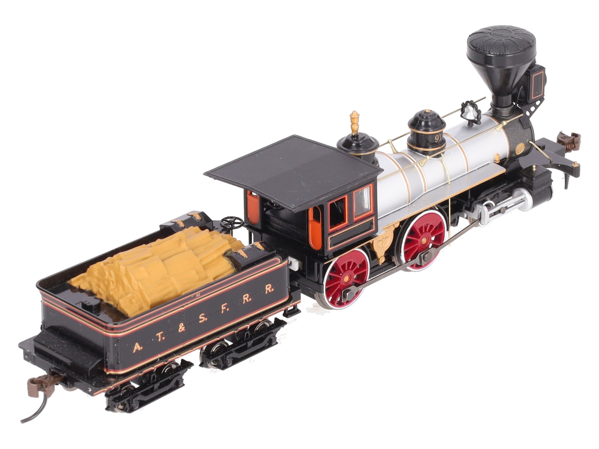Bachmann 52704 HO Santa Fe 4-4-0 Steam Loco & Tender #91 with Sound & DCC LN/Box