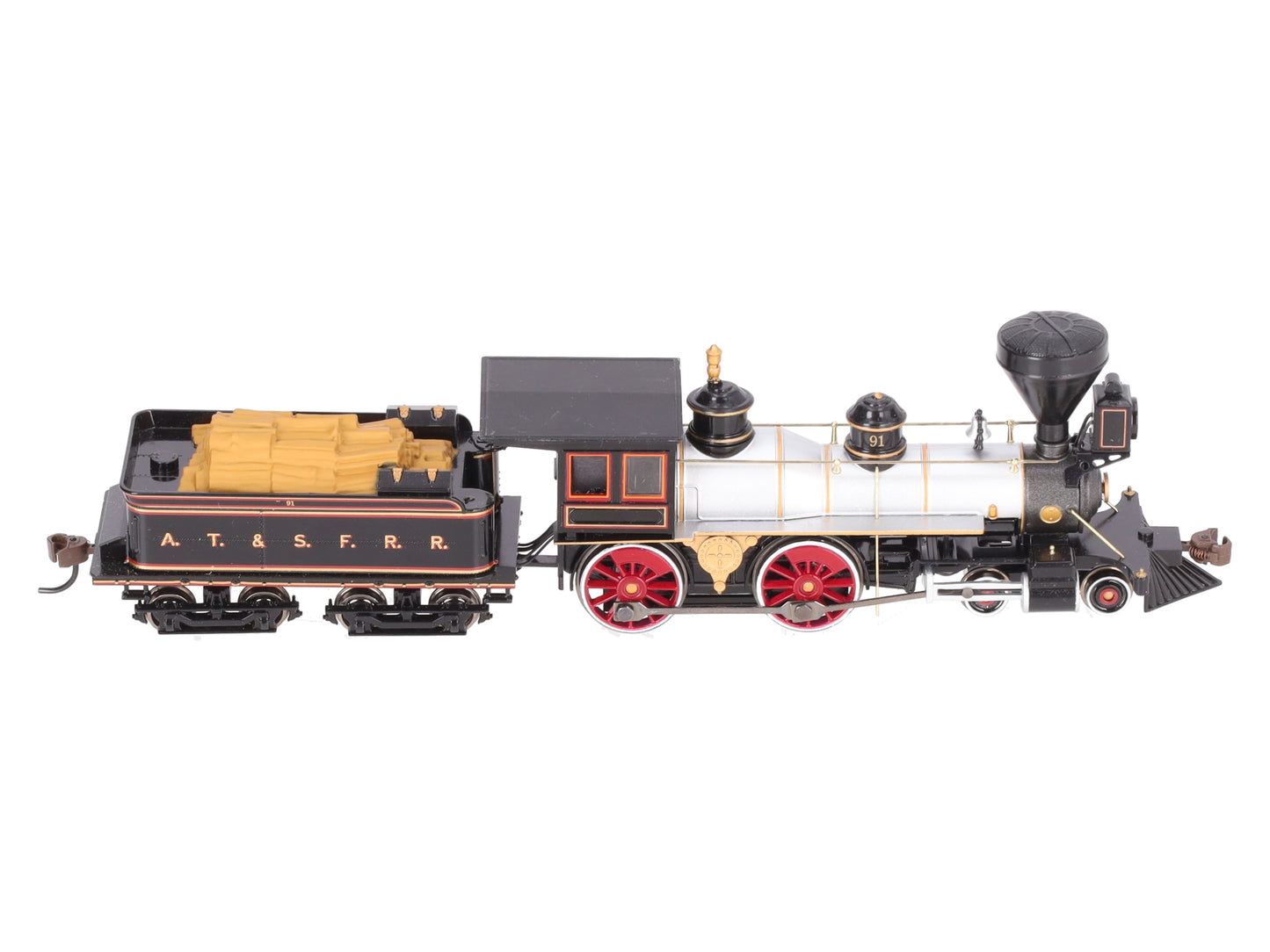 Bachmann 52704 HO Santa Fe 4-4-0 Steam Loco & Tender #91 with Sound & DCC LN/Box