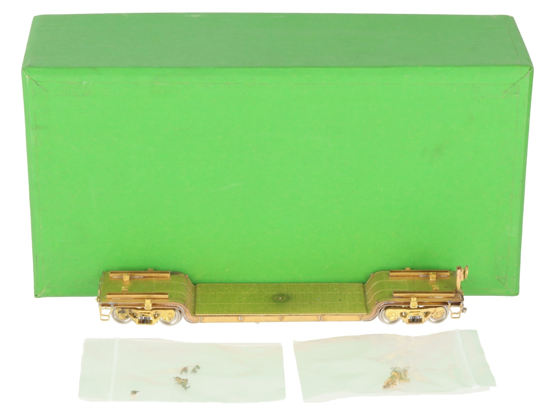 Overland OMI-3080 HO Scale BRASS Center Flat Car -Unpainted EX/Box
