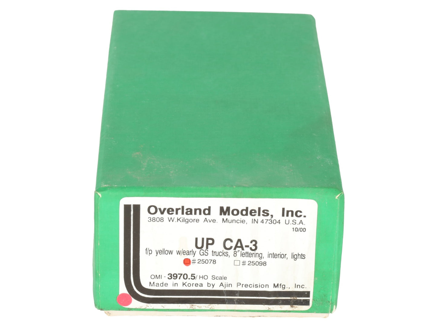 Overland OMI-3970.5 HO Scale BRASS CA-3 Caboose Car -F/P LN/Box