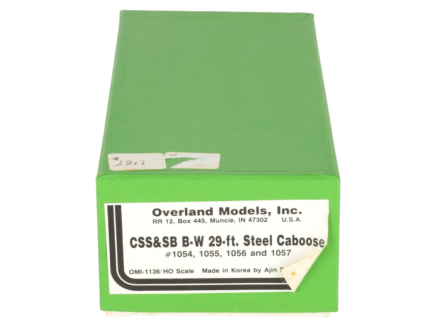 Overland OMI-1136 HO Scale BRASS CSS&SB B-W 29ft Steel Caboose Car EX/Box