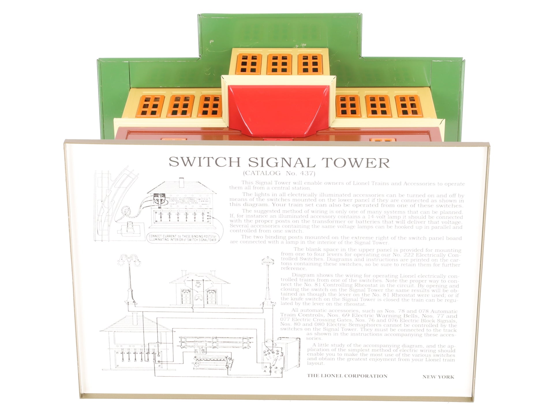 MTH 11-90118 O Gauge Tinplate Switch Signal Tower #437 EX