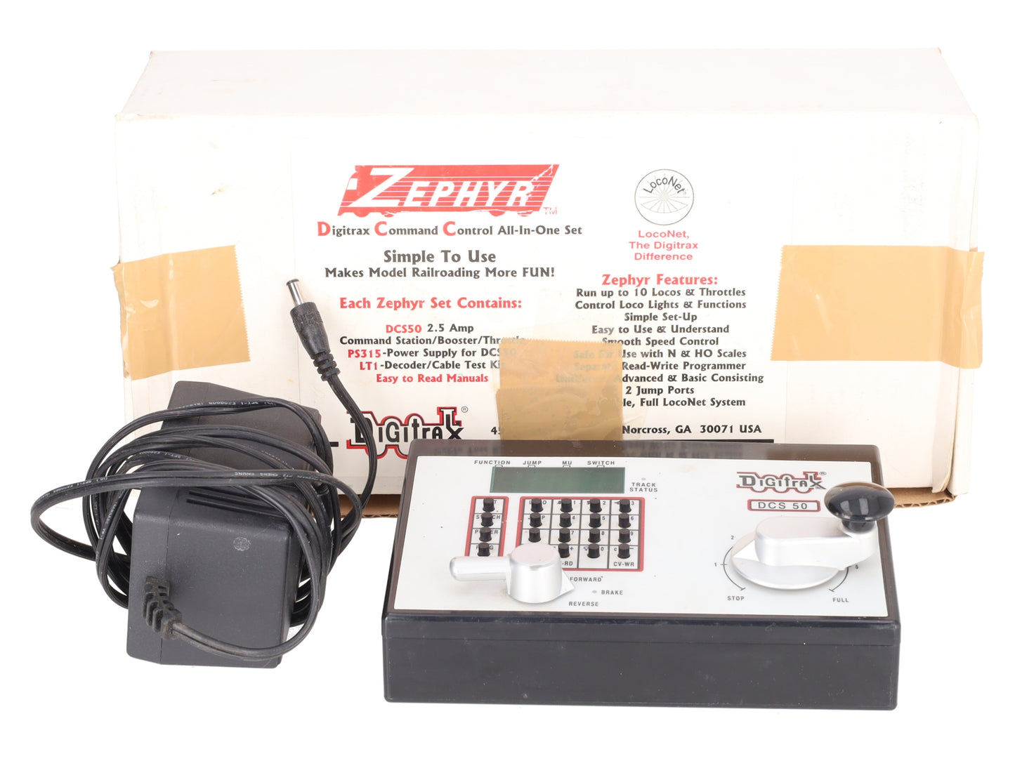 Digitrax DCS50 Zephyr Command Starter Set (No Decoder Tester/LT1 Cable) EX/Box