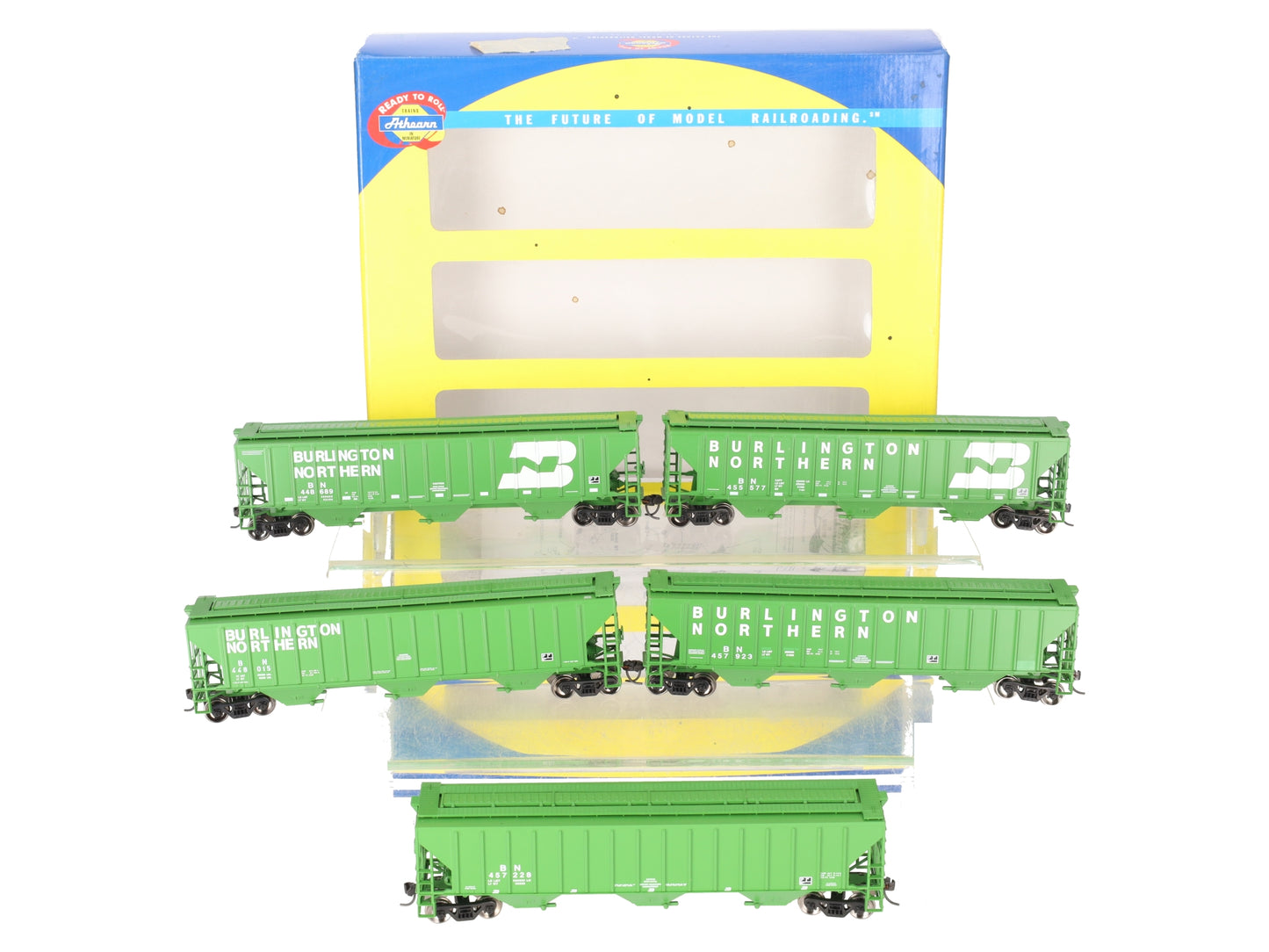 Athearn 72390 HO Scale Burlington Northern 54' PS Covered Hopper Set (Set of 5) LN/Box