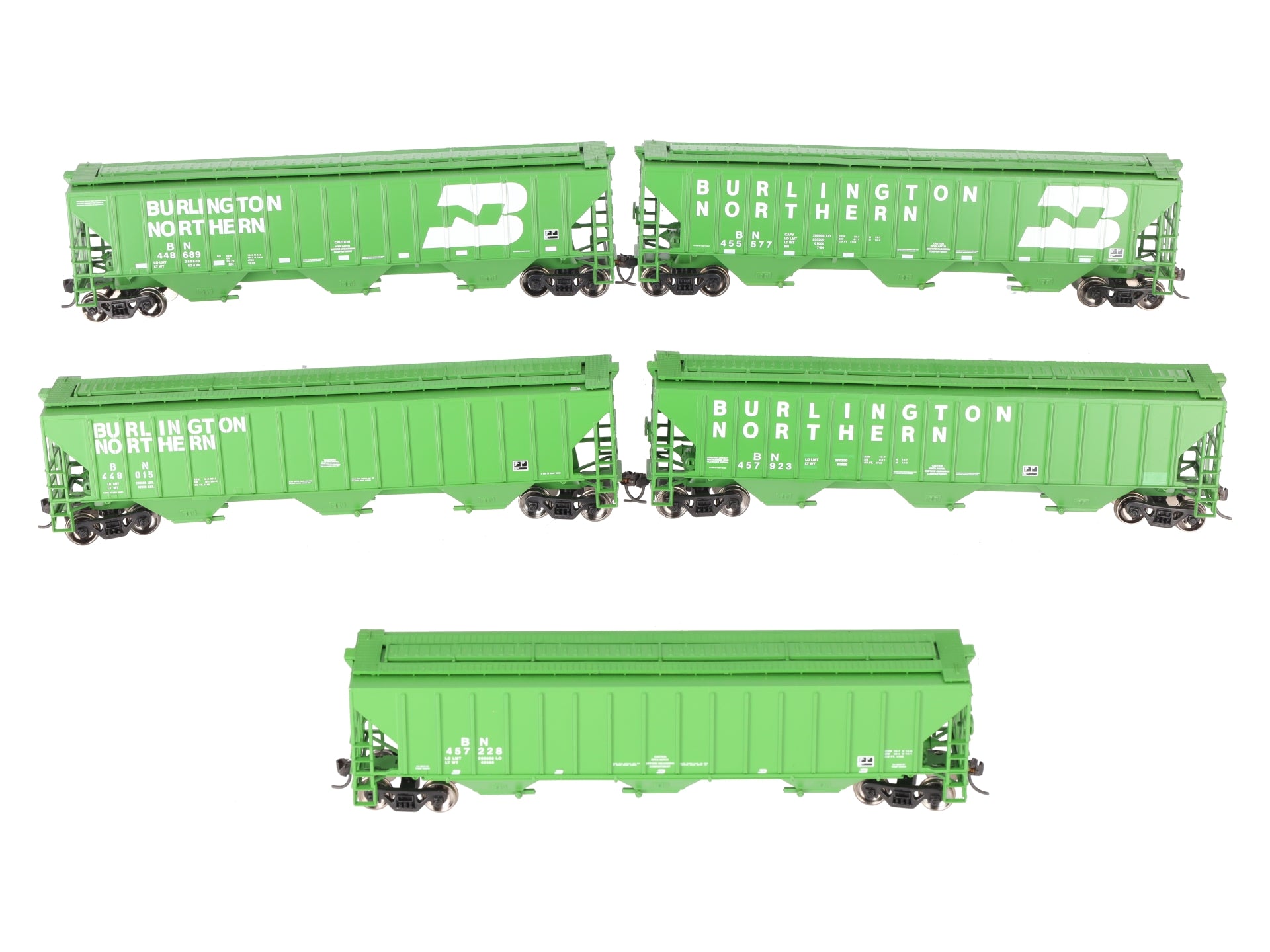 Athearn 72390 HO Scale Burlington Northern 54' PS Covered Hopper Set (Set of 5) LN/Box