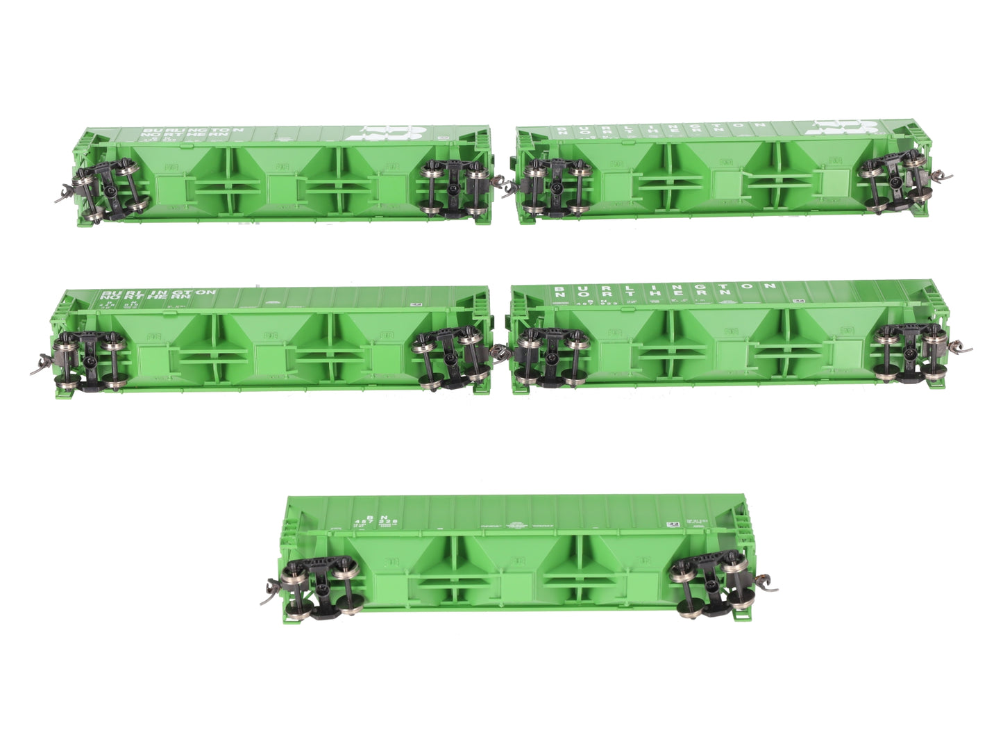 Athearn 72390 HO Scale Burlington Northern 54' PS Covered Hopper Set (Set of 5) LN/Box