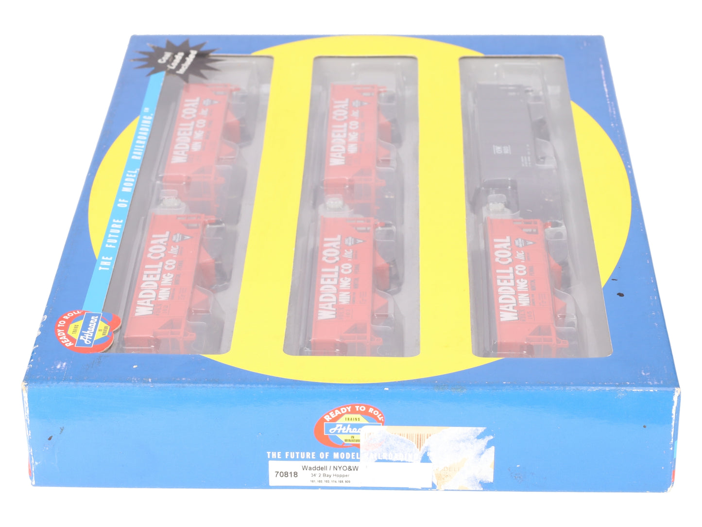 Athearn 70818 HO Scale Waddell NYO&W 34' 2 Bay Hopper Cars (Pack of 6) LN/Box