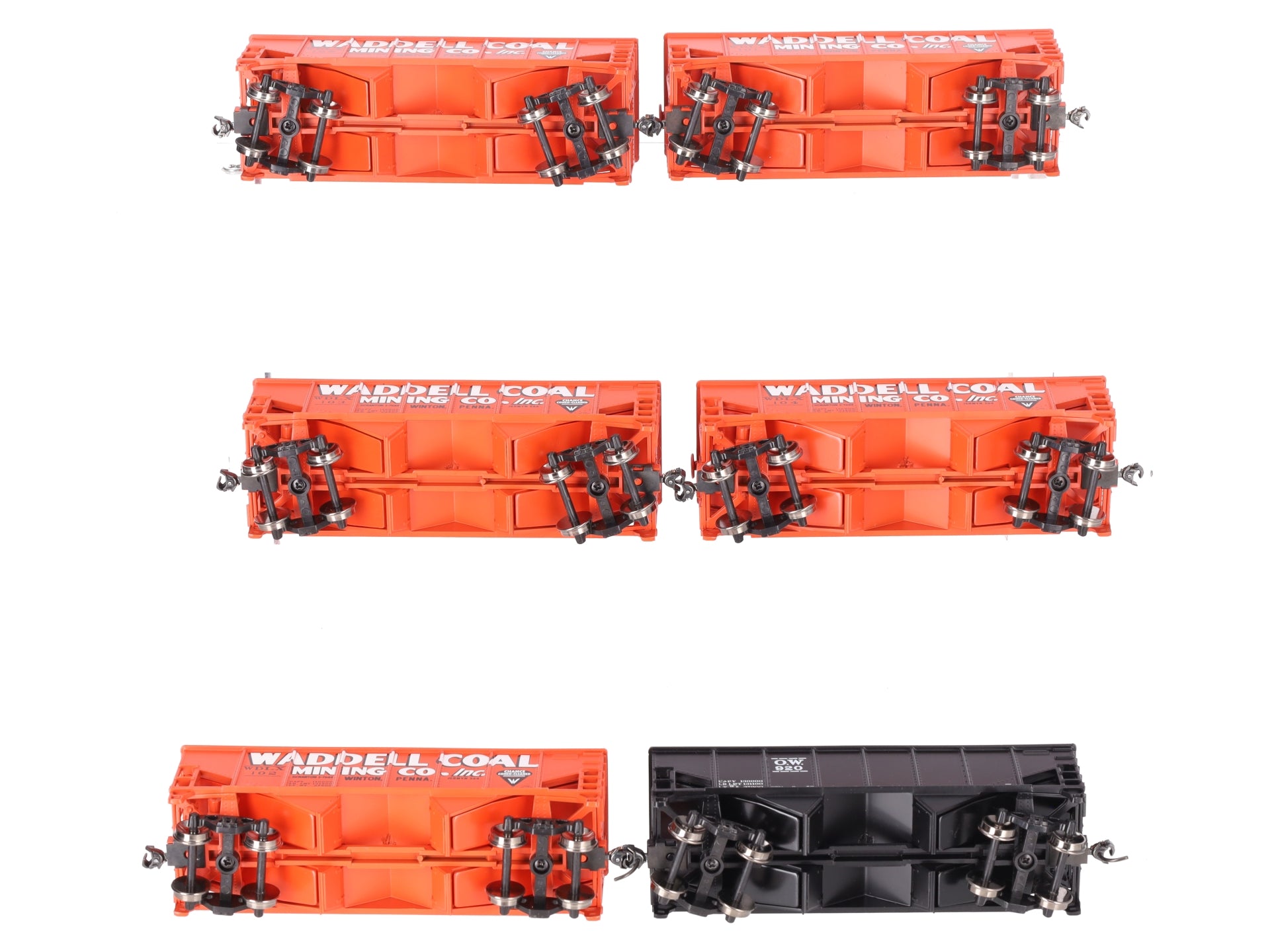 Athearn 70818 HO Scale Waddell NYO&W 34' 2 Bay Hopper Cars (Pack of 6) LN/Box