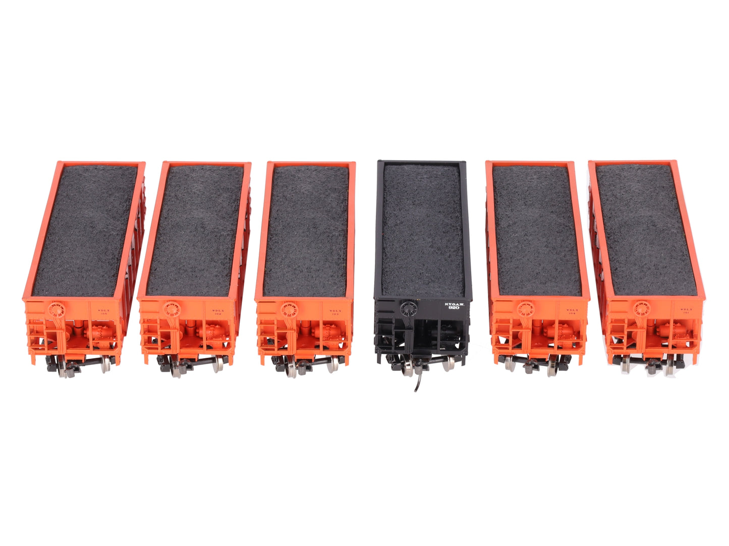 Athearn 70818 HO Scale Waddell NYO&W 34' 2 Bay Hopper Cars (Pack of 6) LN/Box