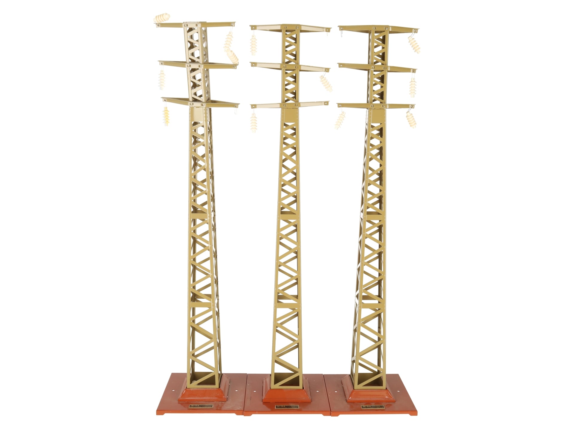 MTH 10-4012 Standard Gauge Tinplate #94 High-Tension Tower Set (Pack of 3) EX