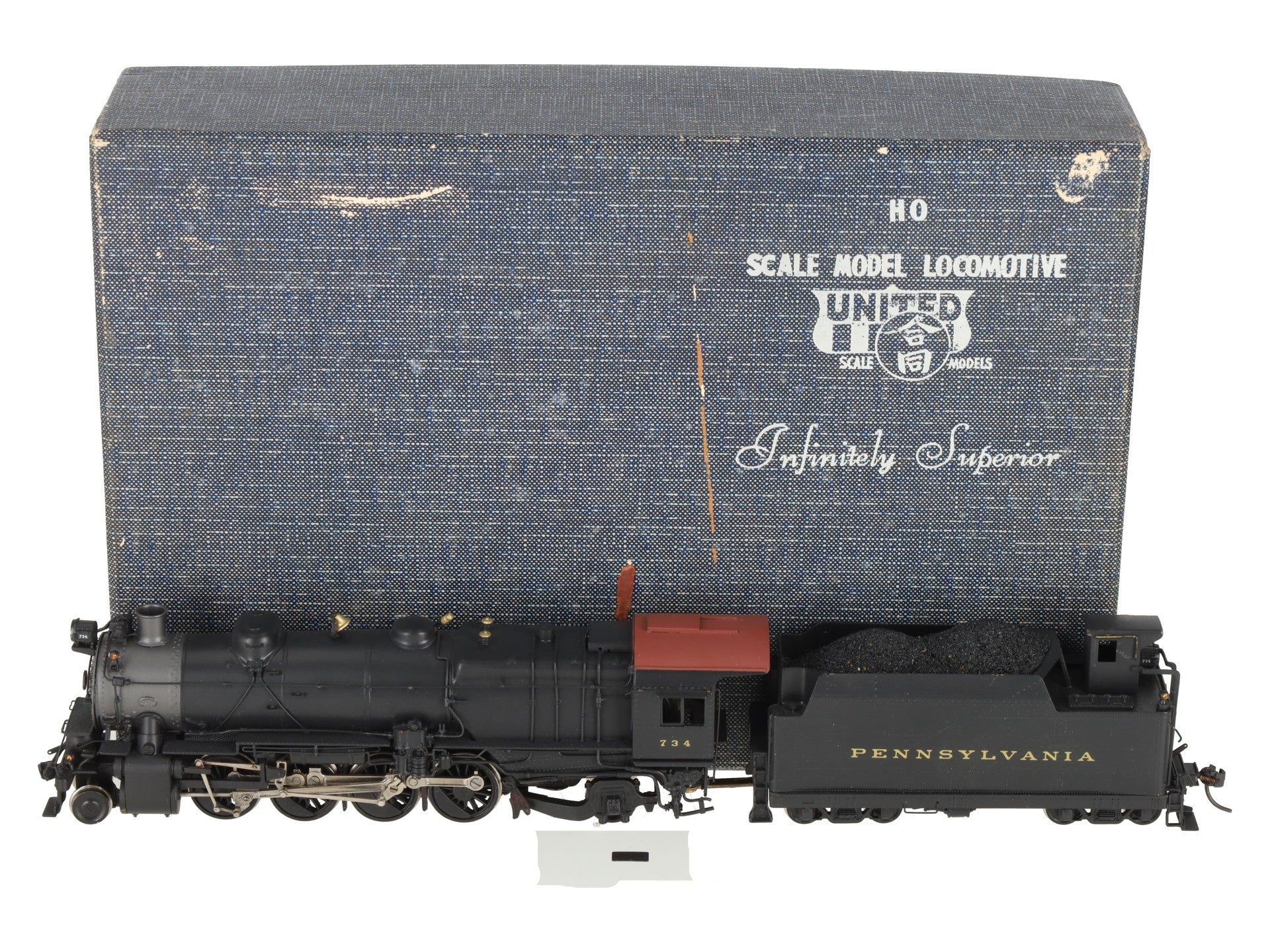 United Scale Models HO Scale BRASS PRR L-1 2-8-2 Loco & Tender- Painted/Box