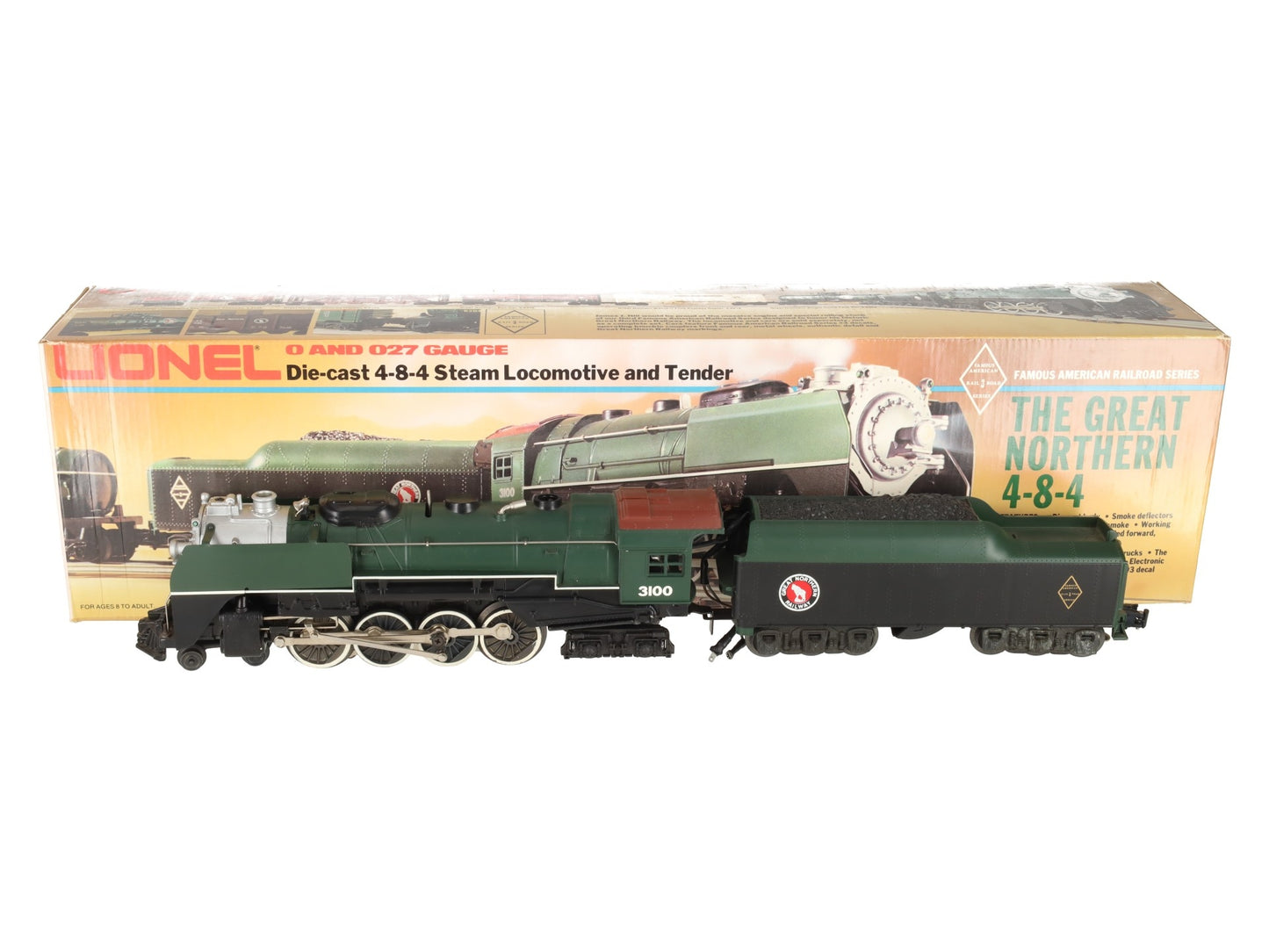 Lionel 6-3100 O Gauge Great Northern 4-8-4 Steam Locomotive & Tender #3100 LN/Box