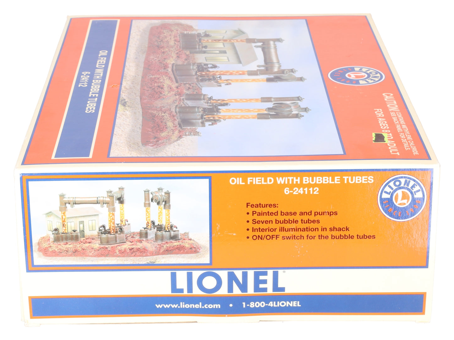 Lionel 6-24112 O Gauge Oil Field With 7 Oil Wells & Bubble Tubes LN/Box