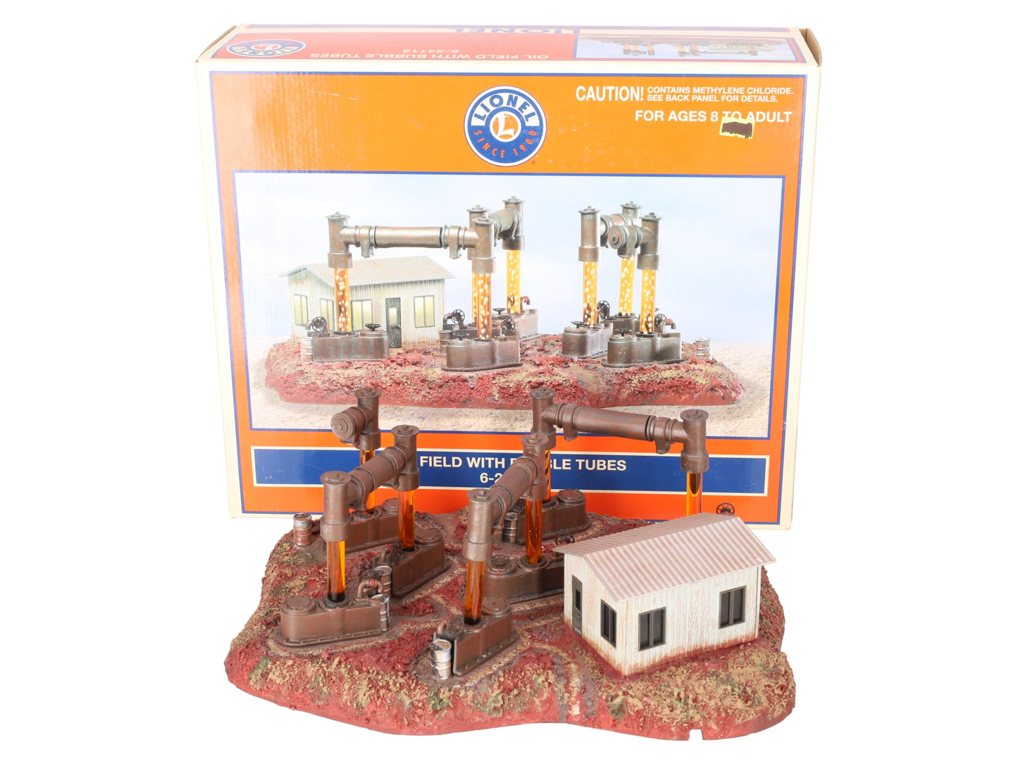Lionel 6-24112 O Gauge Oil Field With 7 Oil Wells & Bubble Tubes LN/Box