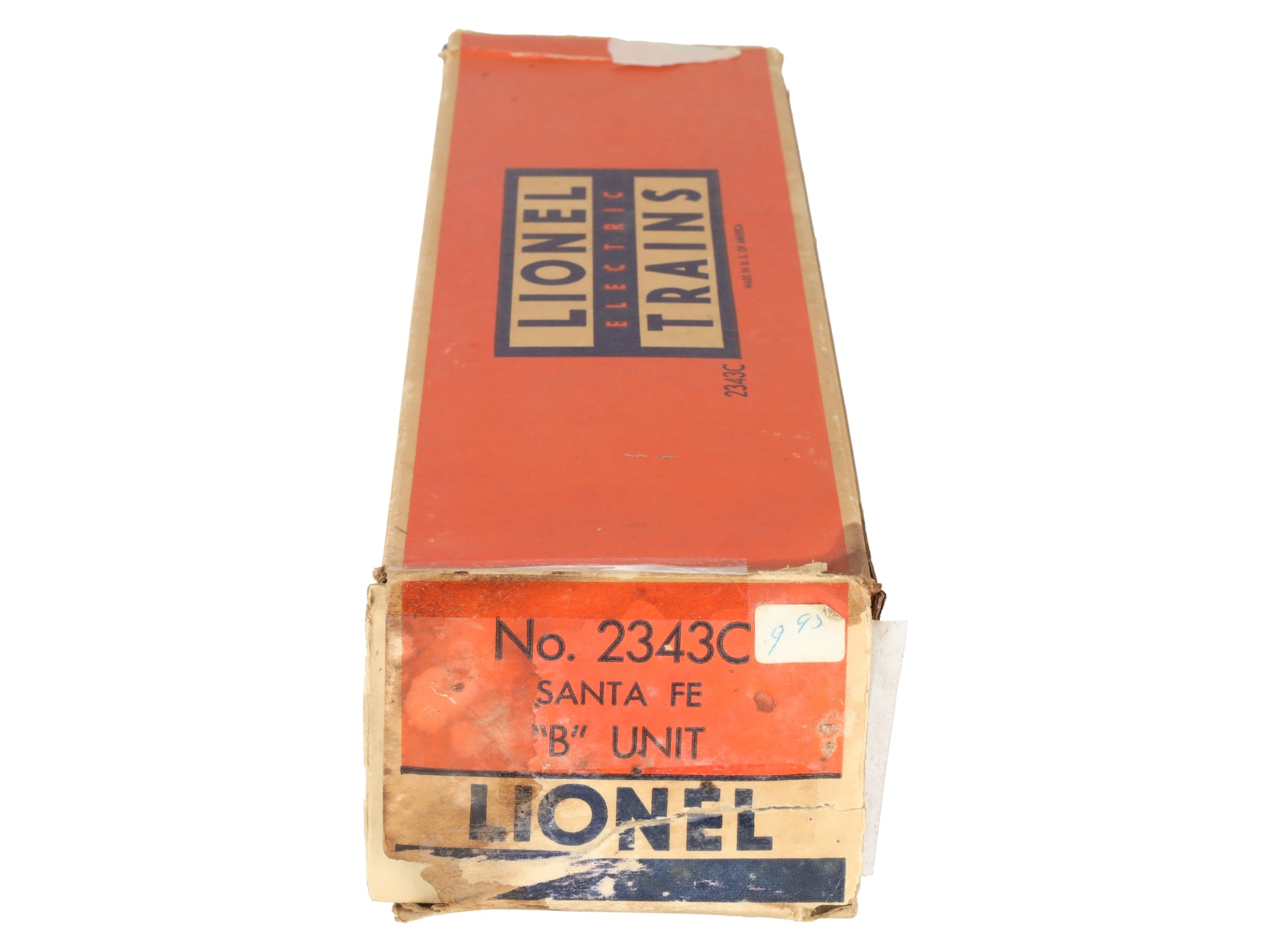 Lionel 2343C Vintage O Santa Fe F-3 Louvered Top Non-Powered B Diesel Locomotive VG/Box