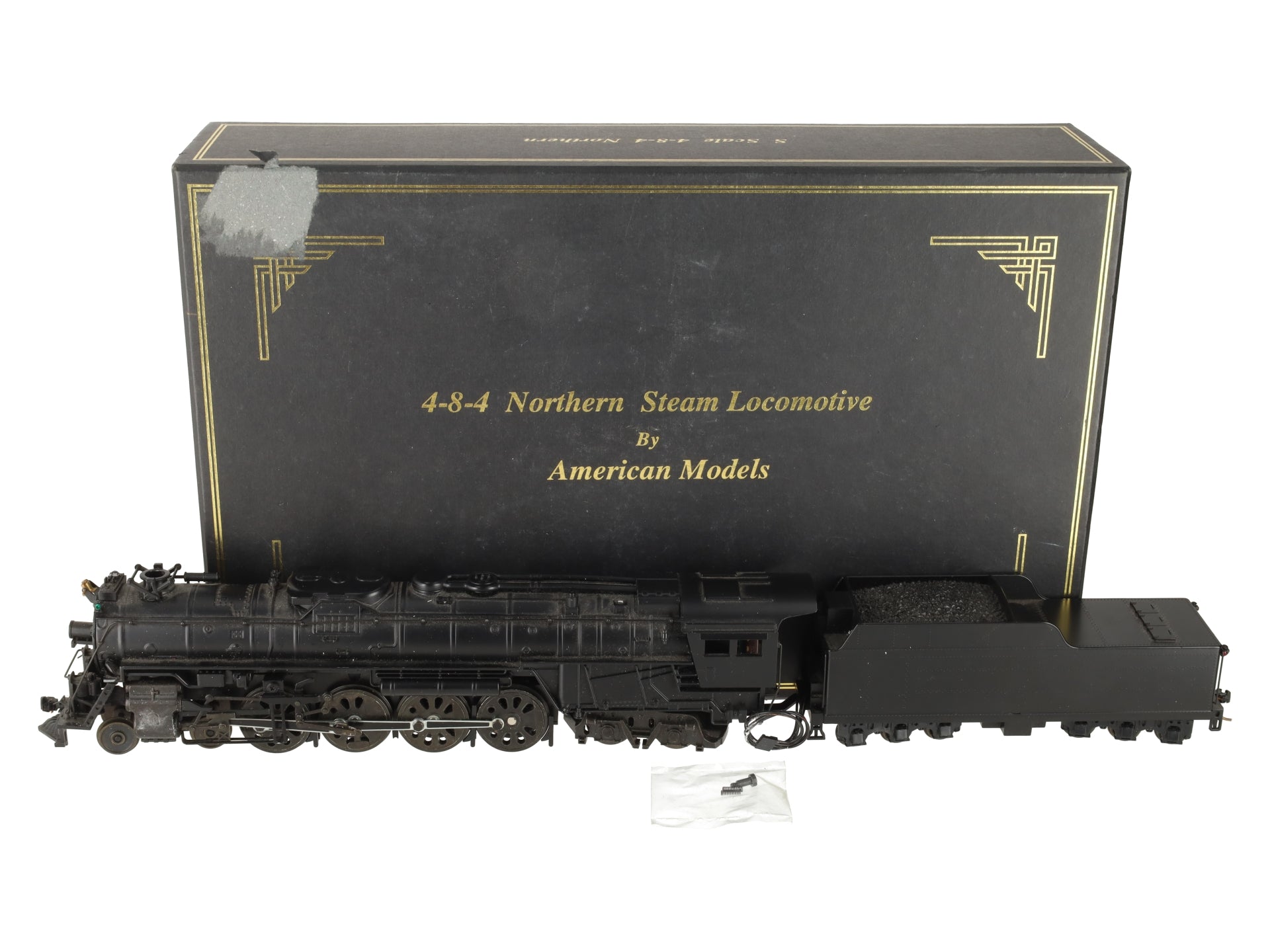 American Models S Scale Santa Fe 4-8-4 Northern Steam Locomotive & Tender EX/Box