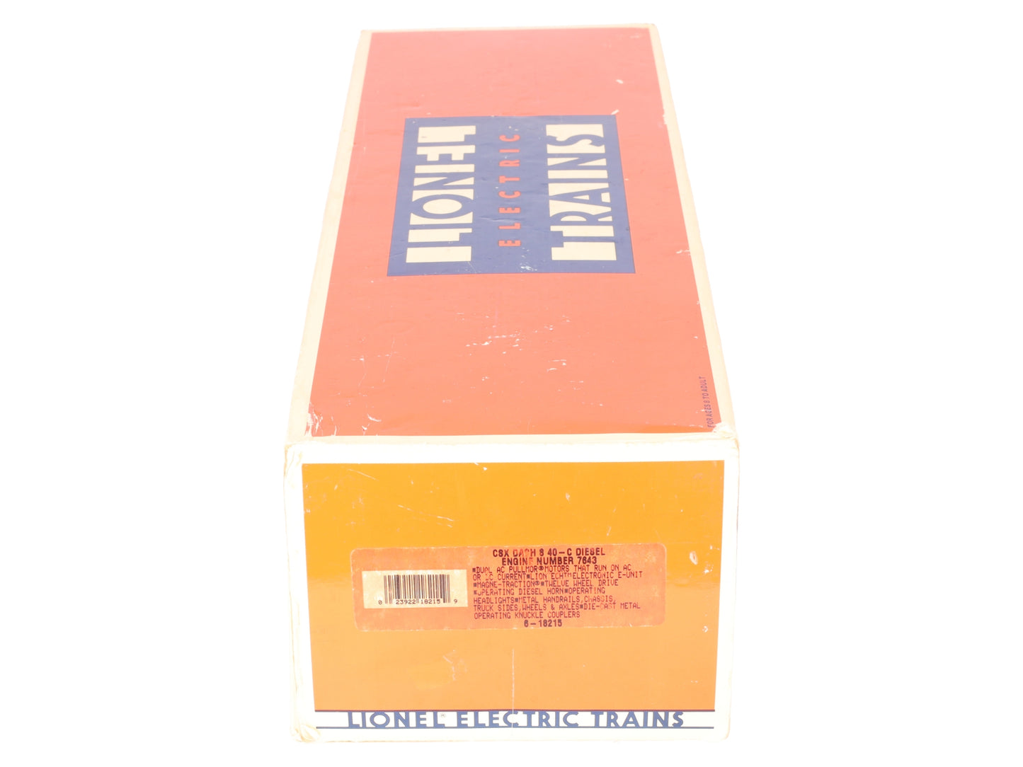 Lionel 6-18215 O Gauge CSX Dash 8 Diesel Engine #7643 EX/Box